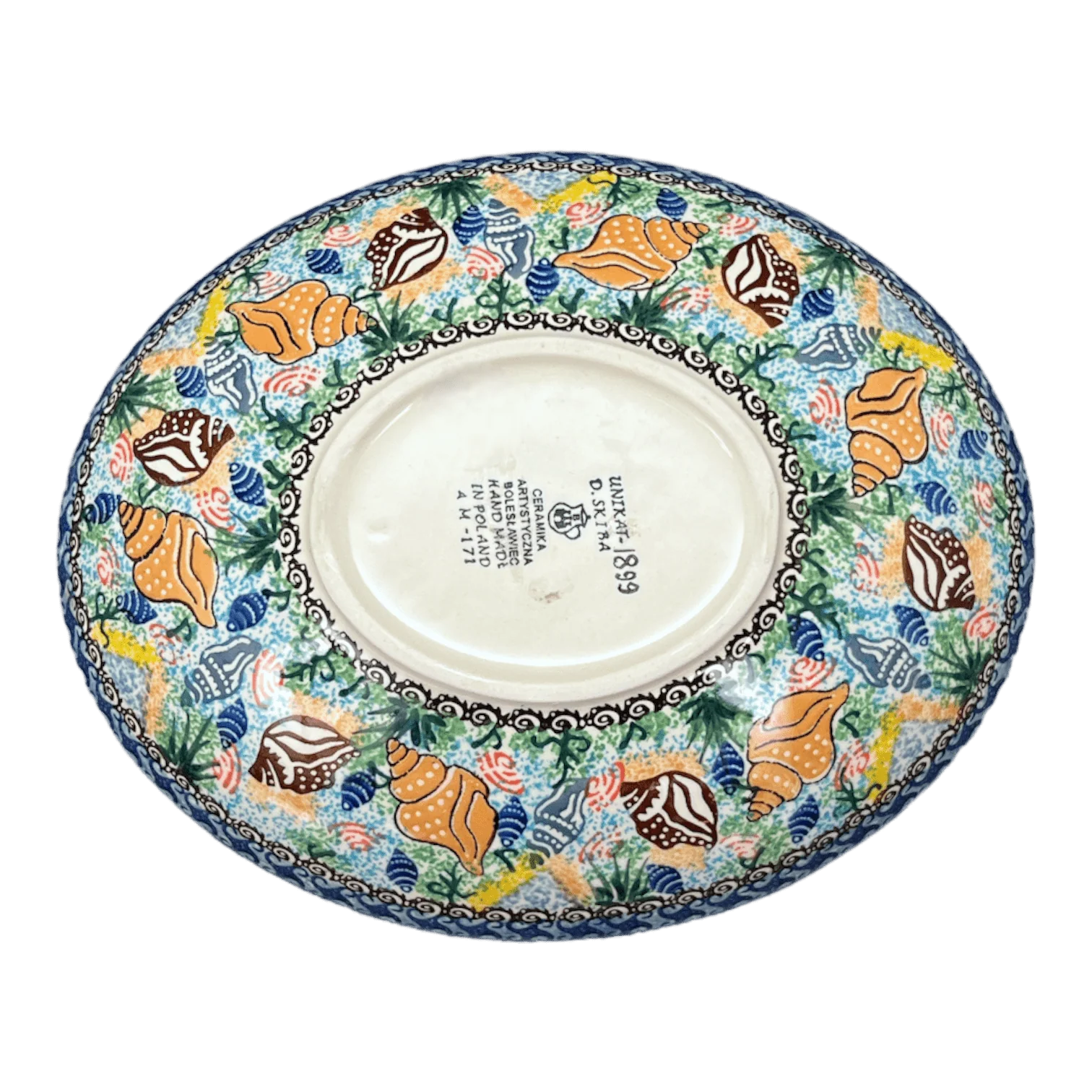 Dish, Oval, 10.25" in "Poseidon's Treasure" by Ceramika Artystyczna | AC93-U1899 - Image 3