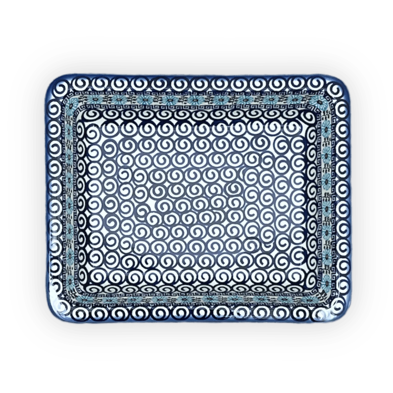 Rectangular Baking Dish, 10.25" x 12.5" in "Blue Daisy Spiral" by Andy | NDA264-38 - Image 2