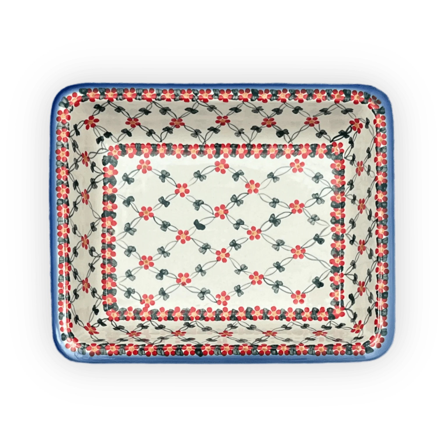 Rectangular Baking Dish, 10.25" x 12.5" in "Red Lattice" by Andy | NDA264-20 - Image 2