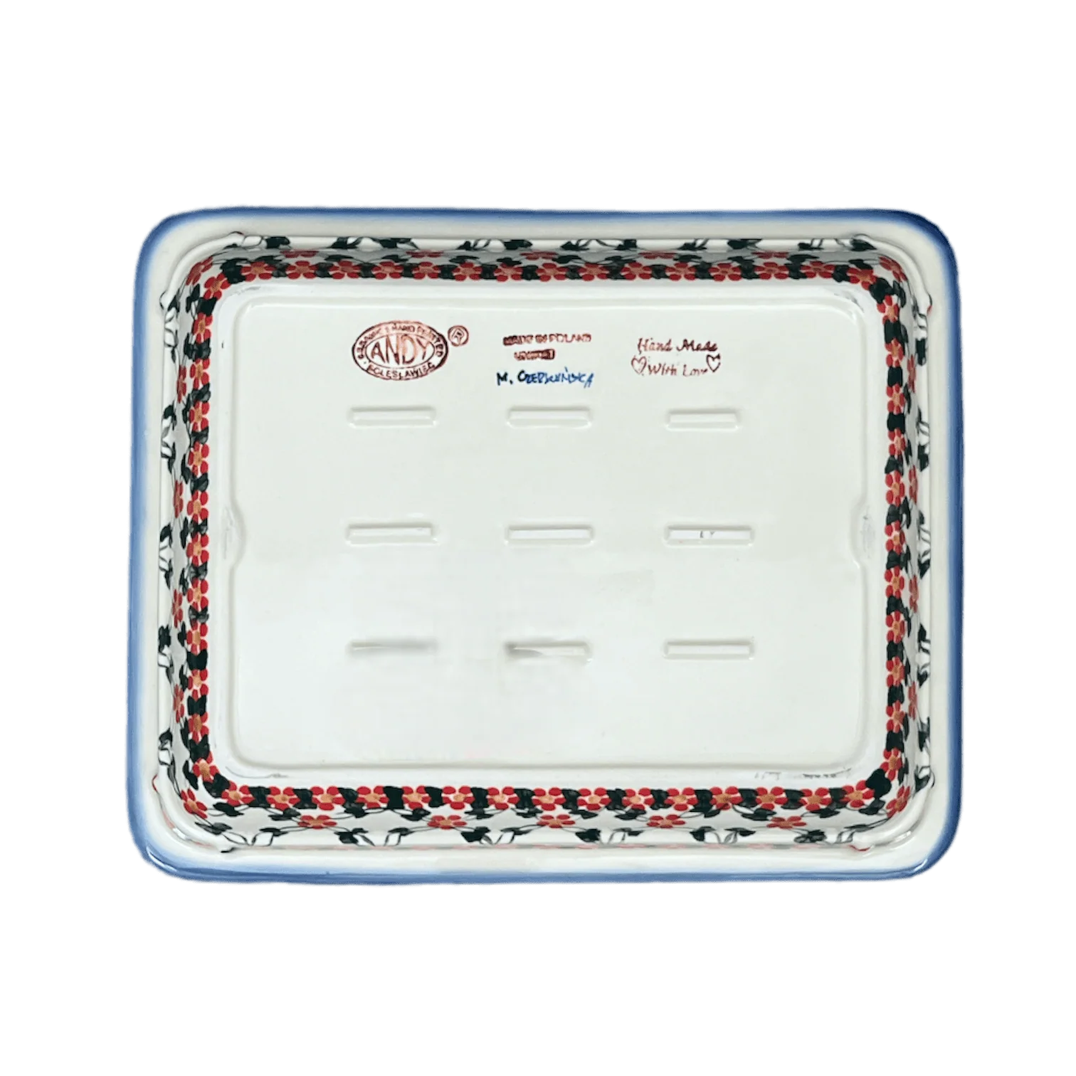 Rectangular Baking Dish, 10.25" x 12.5" in "Red Lattice" by Andy | NDA264-20 - Image 3