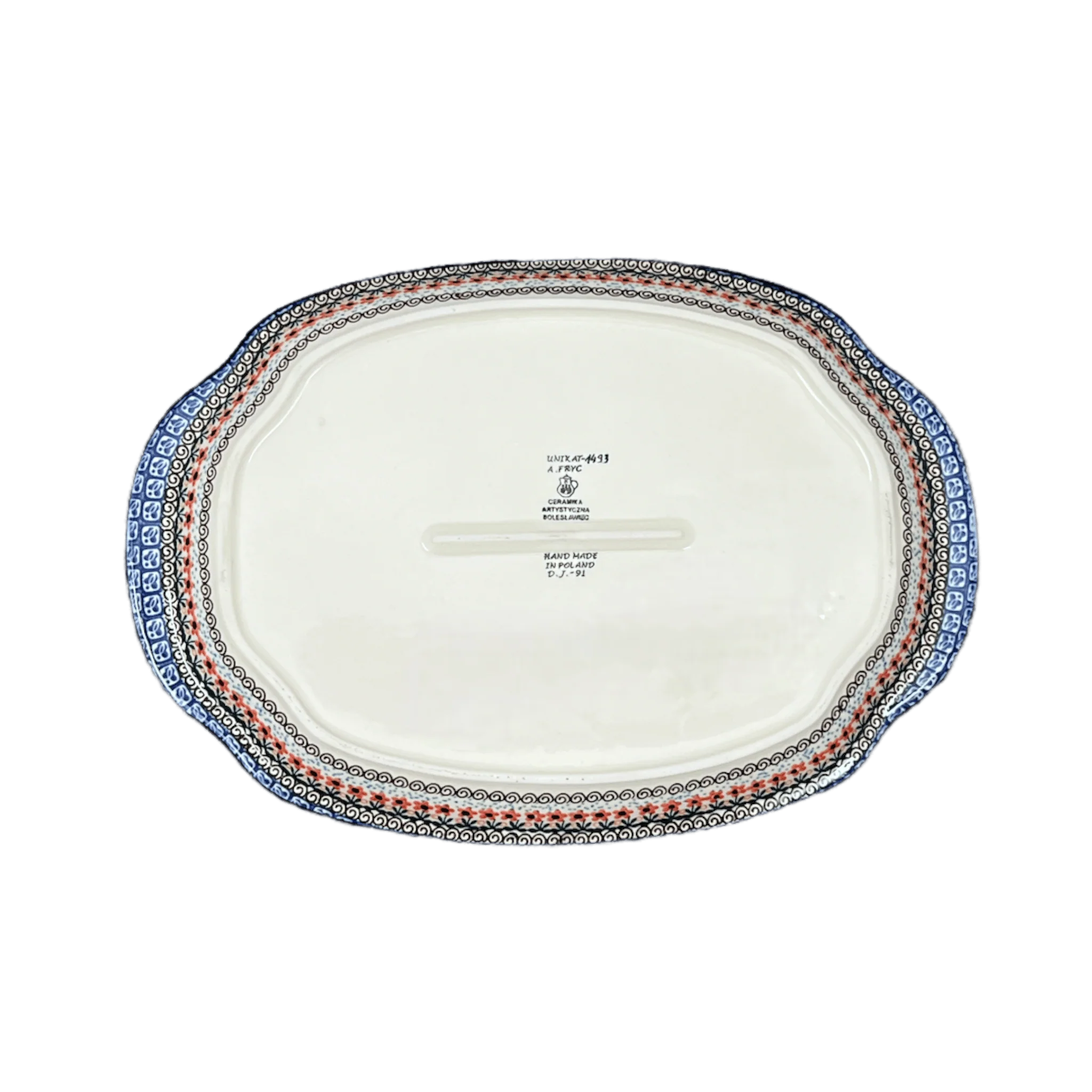 Tray, Oval, Handles, 10.75" x 15.25" in "Butterfly Parade" by Ceramika Artystyczna | A684-U1493 - Image 4