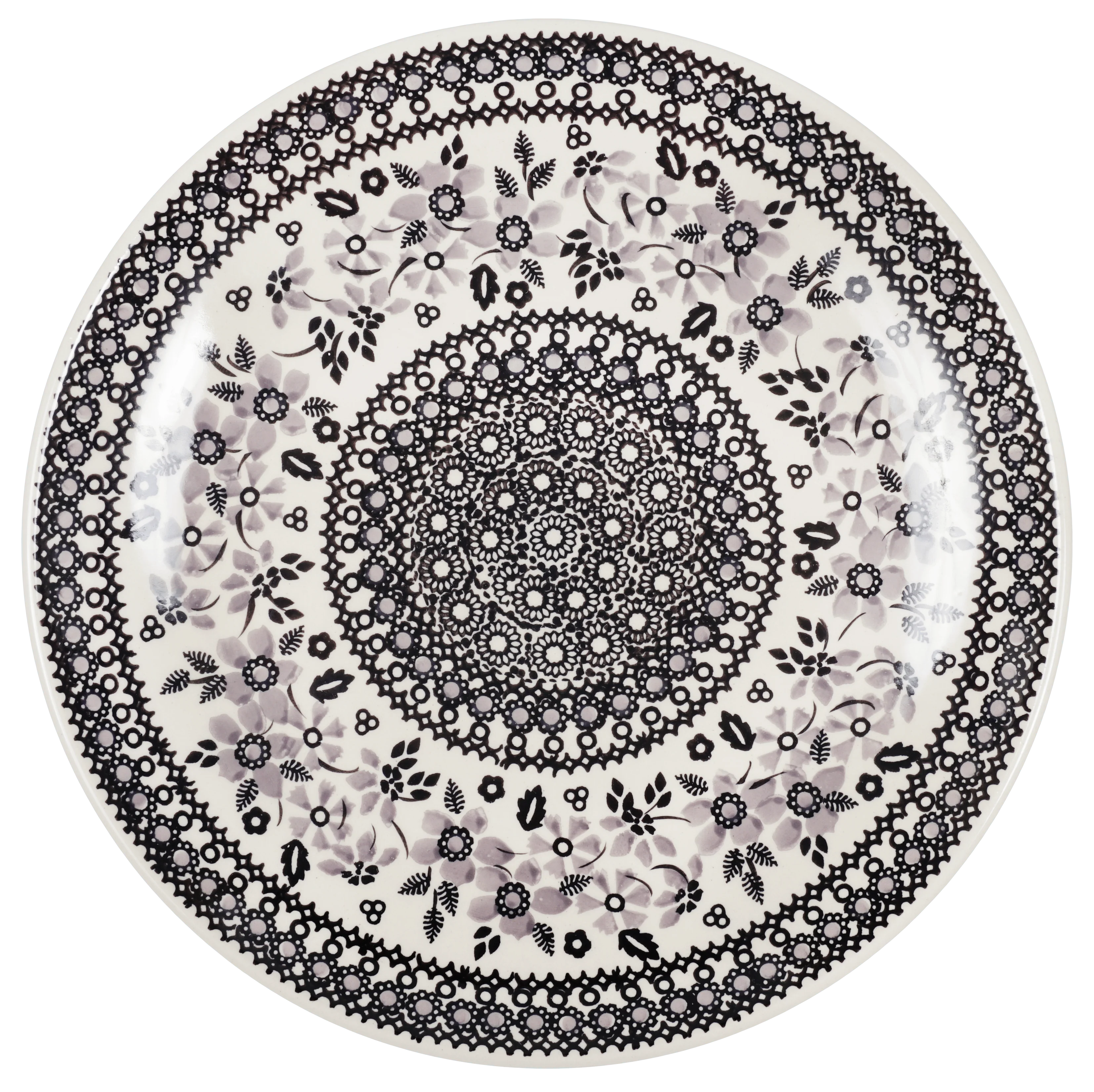 Plate, Round, Dinner, 10" in "Duet in Black & Grey" by Manufaktura | T132S-DPSC