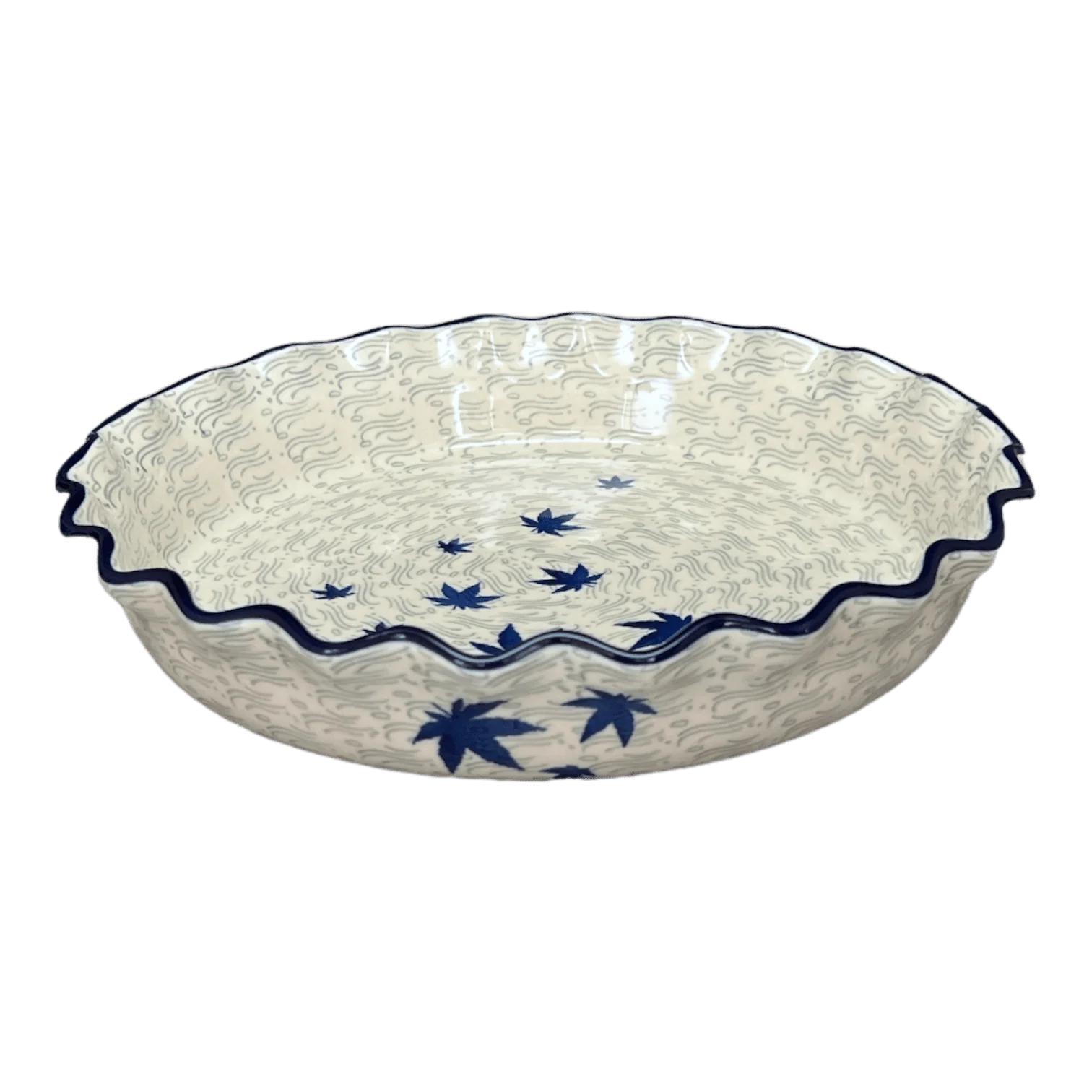Quiche/Pie Dish, 10" in "Blue Sweetgum" by Ceramika Artystyczna | A636-2545X