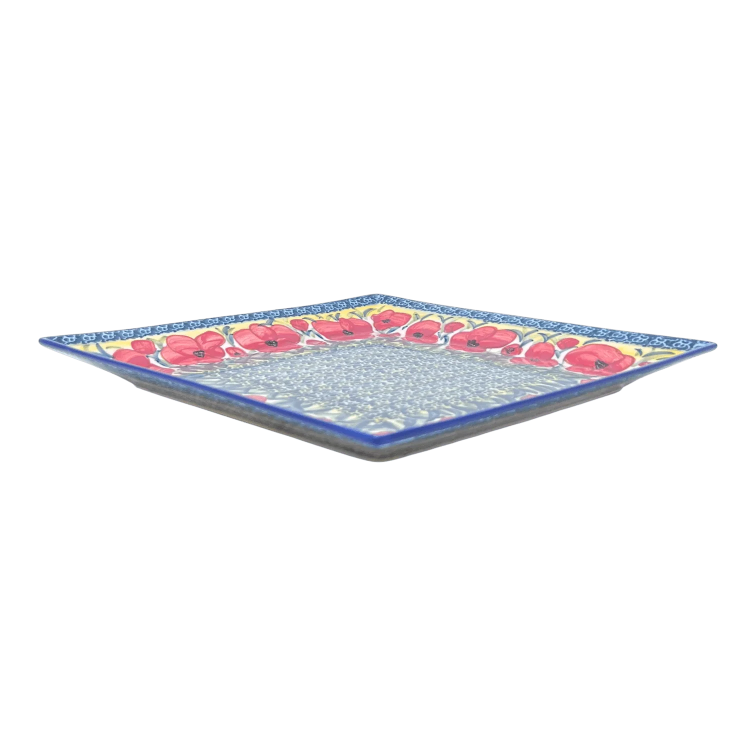 Plate, Square, Dinner, 11.25" Plate in "Poppies in Bloom" by Manufaktura | T145S-JZ34 - Image 3