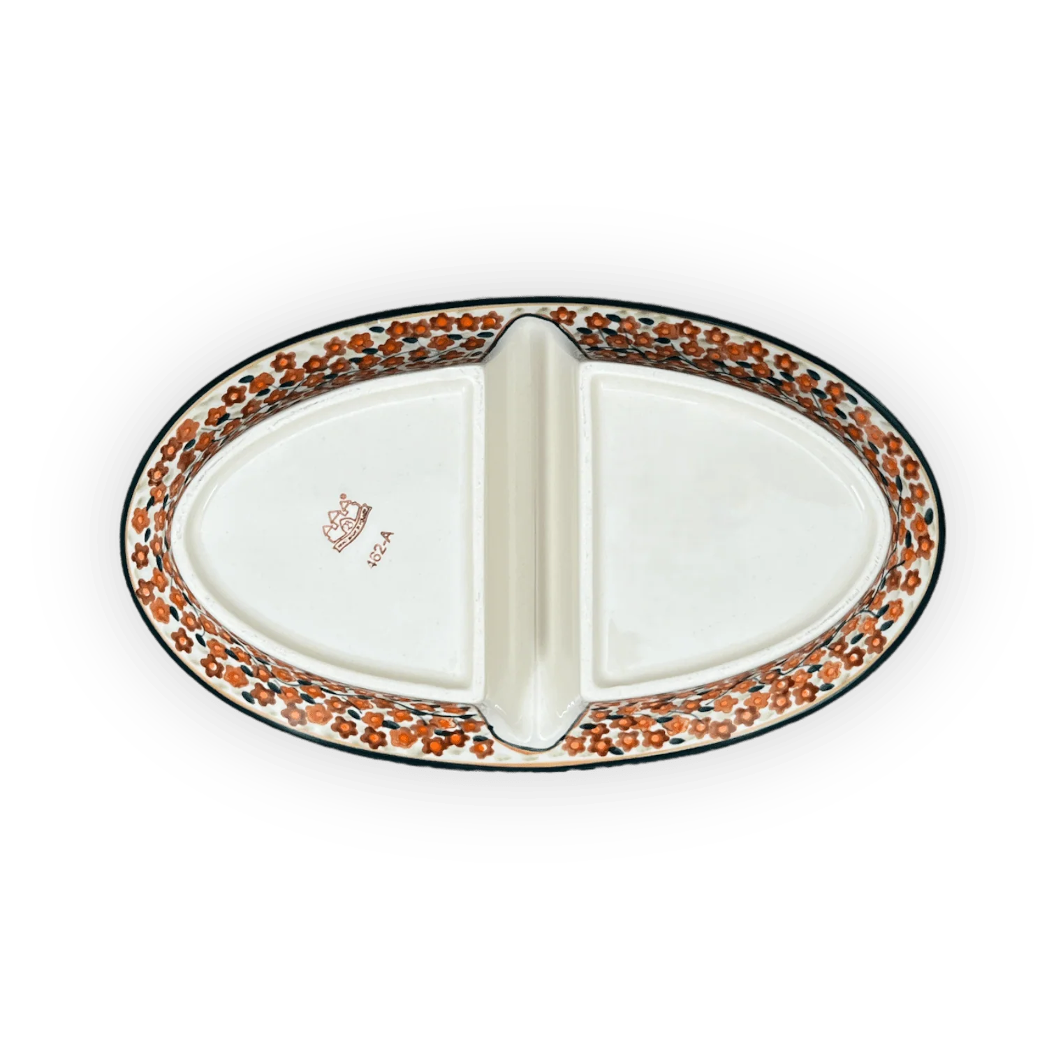 Dual Dish, 11.75" x 7" in "Orange Wreath" by Zaklady | Y1280A-DU52 - Image 4