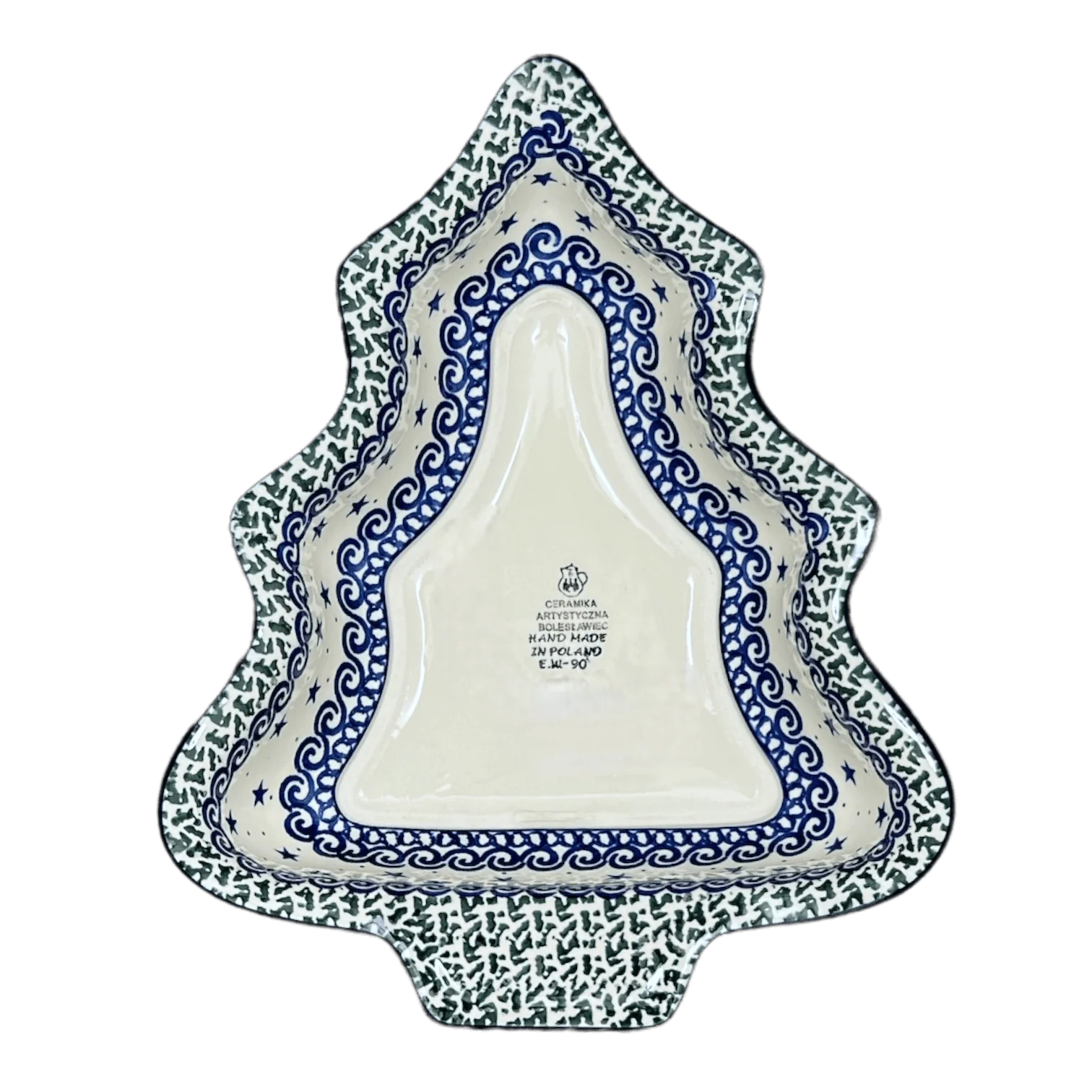 Bowl, Christmas Tree Shaped, 12.5" in "Starry Sea" by Ceramika Artystyczna | AA52-454C - Image 4