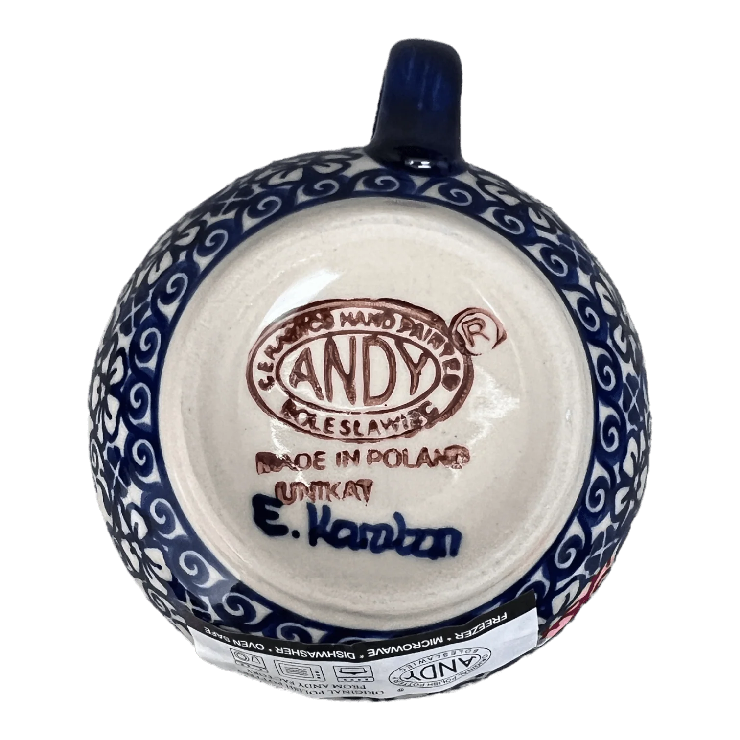 Mug, Belly Mug, 16 oz Large in "Butterfly Blues" by Andy | NDA10-17 - Image 3