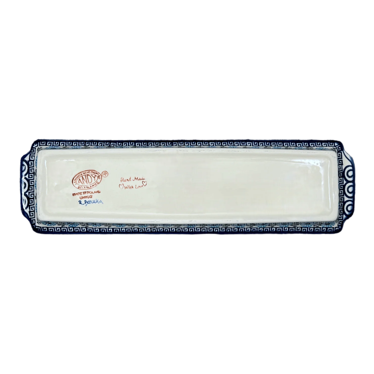 Tray, Rectangular, 16" x 4.5" in "Blue Daisy Spiral" by Andy | NDA203-38 - Image 4