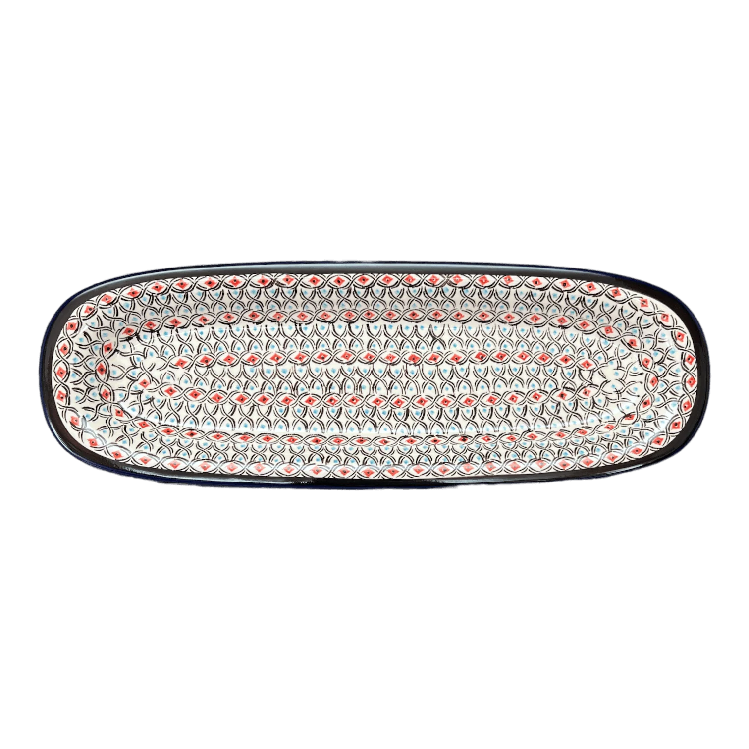 Platter, Oval, 17.5" x 6" in "Beaded Turquoise" by Zaklady | Y1430A-DU203 - Image 3