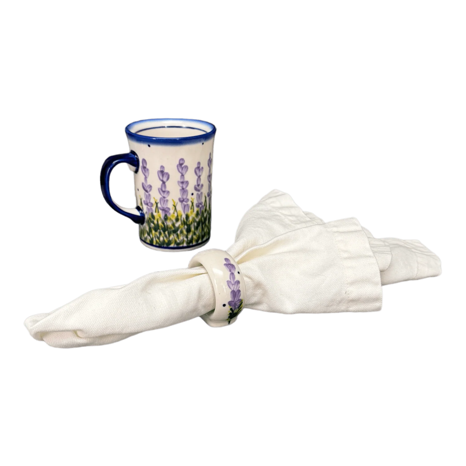 Napkin Ring, 2", WR (WR18B) in "Lavender Fields" by W.R. Ceramika | WR18B-BW4