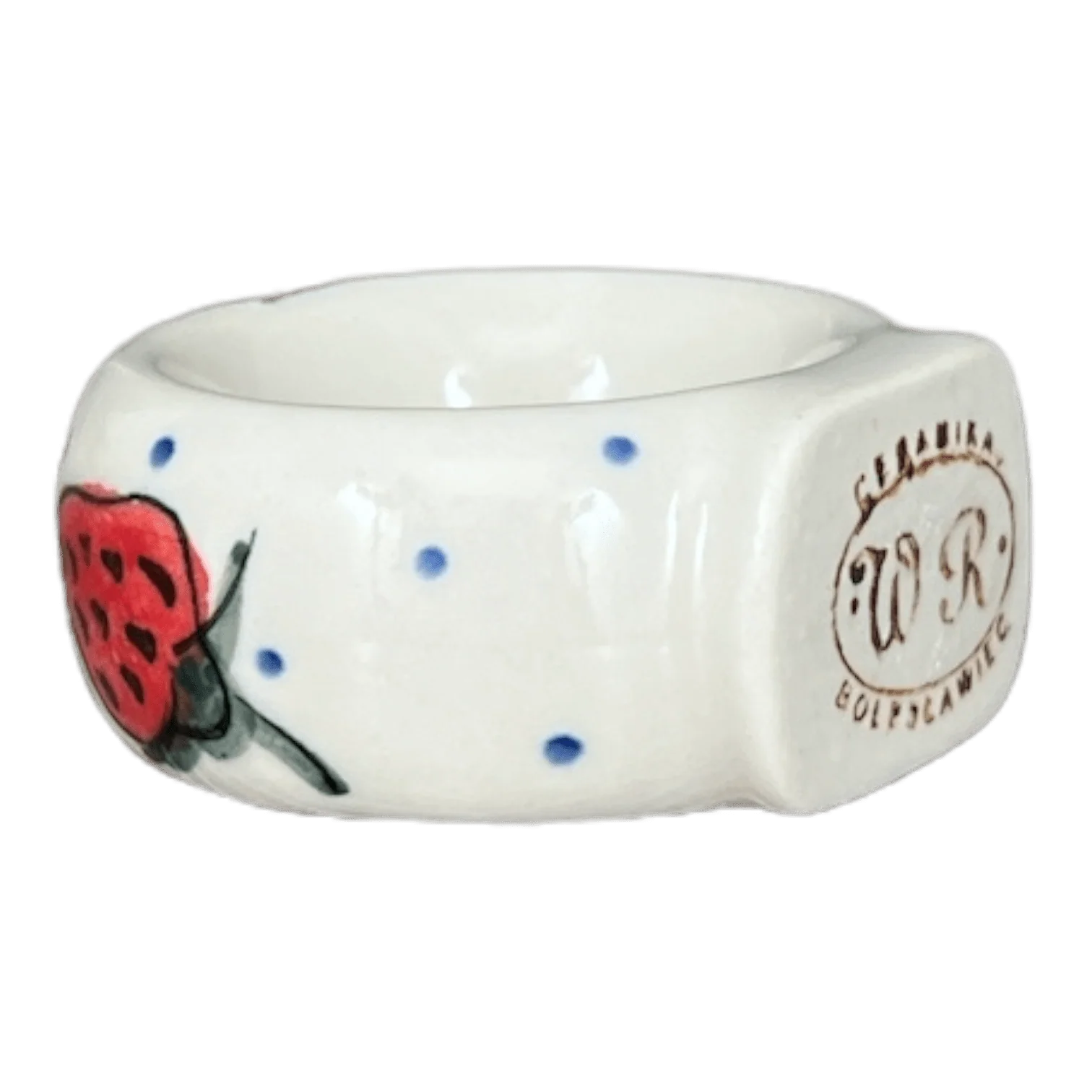 Napkin Ring, 2", WR (WR18B) in "Strawberries & Blossoms" by W.R. Ceramika | WR18B-WR2 - Image 3