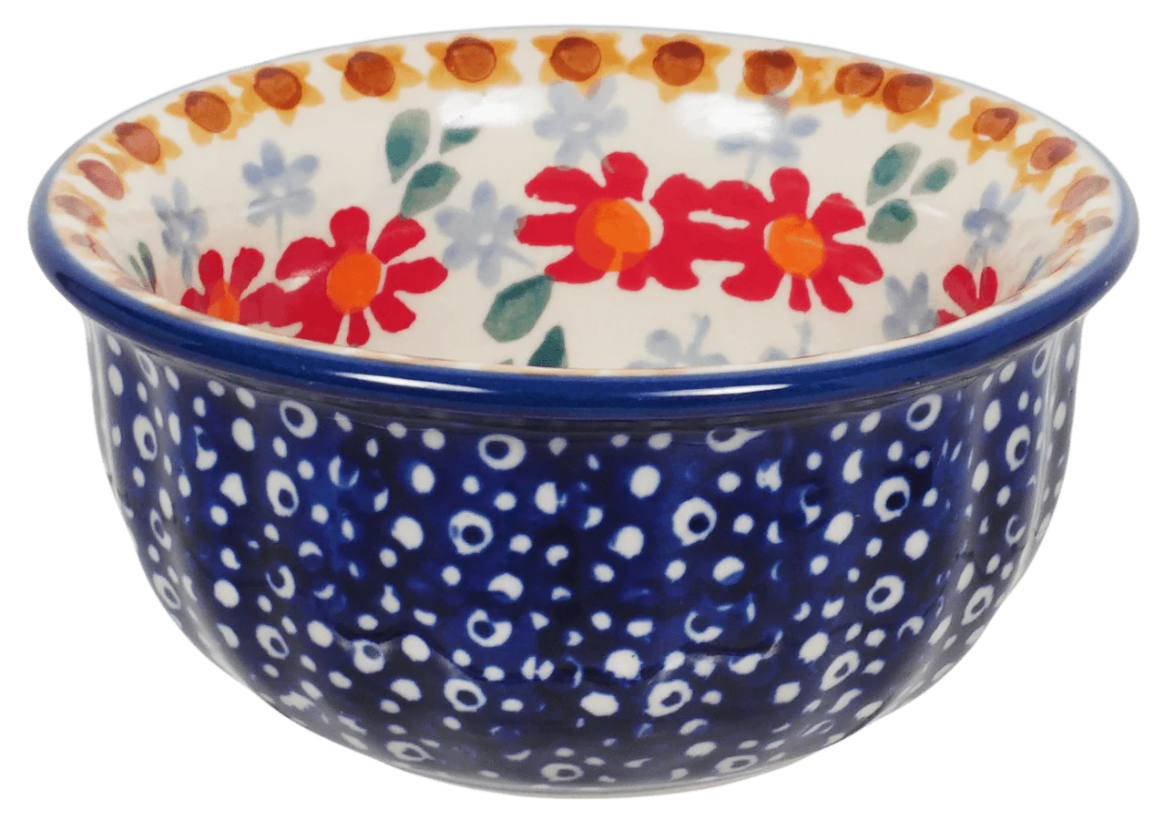 Bowl, Round, 3.5" in "Red Daisy Daze" by Manufaktura | M081U-P227