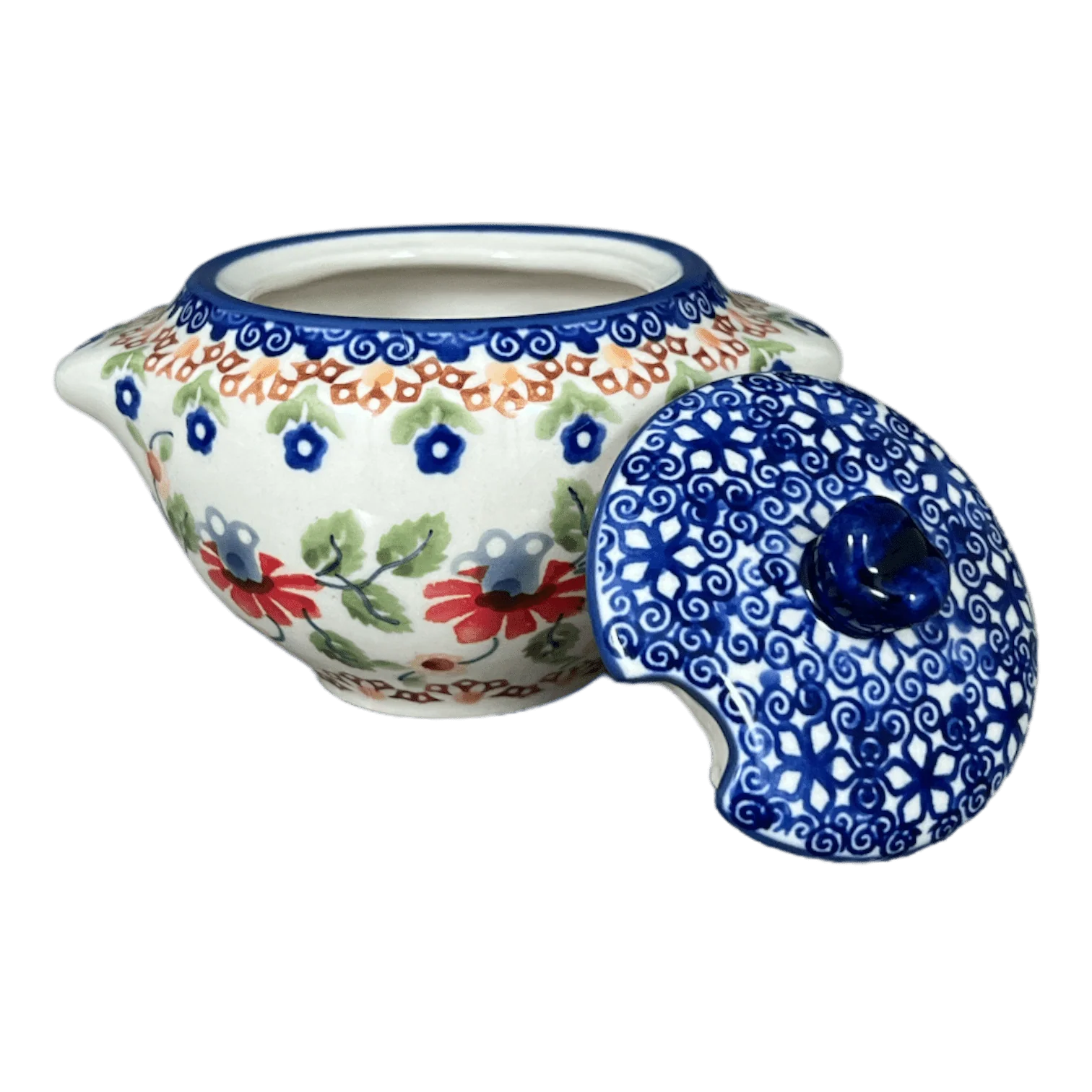 Bowl, Round, Sugar Bowl, 3" in "Mediterranean Blossoms" by Manufaktura | C003S-P274 - Image 2