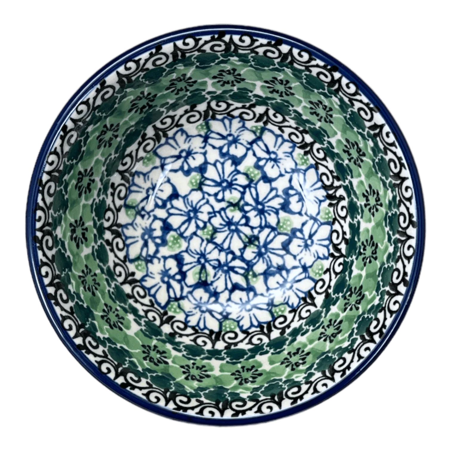 Bowl, Round, 4.75" in "Ring of Green" by Ceramika Artystyczna | A556-1479X - Image 2