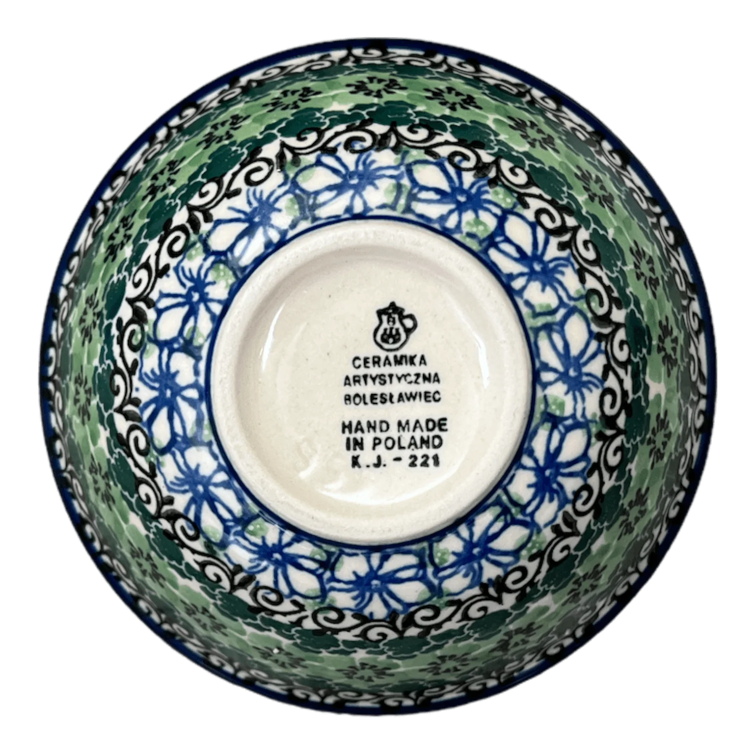 Bowl, Round, 4.75" in "Ring of Green" by Ceramika Artystyczna | A556-1479X - Image 3