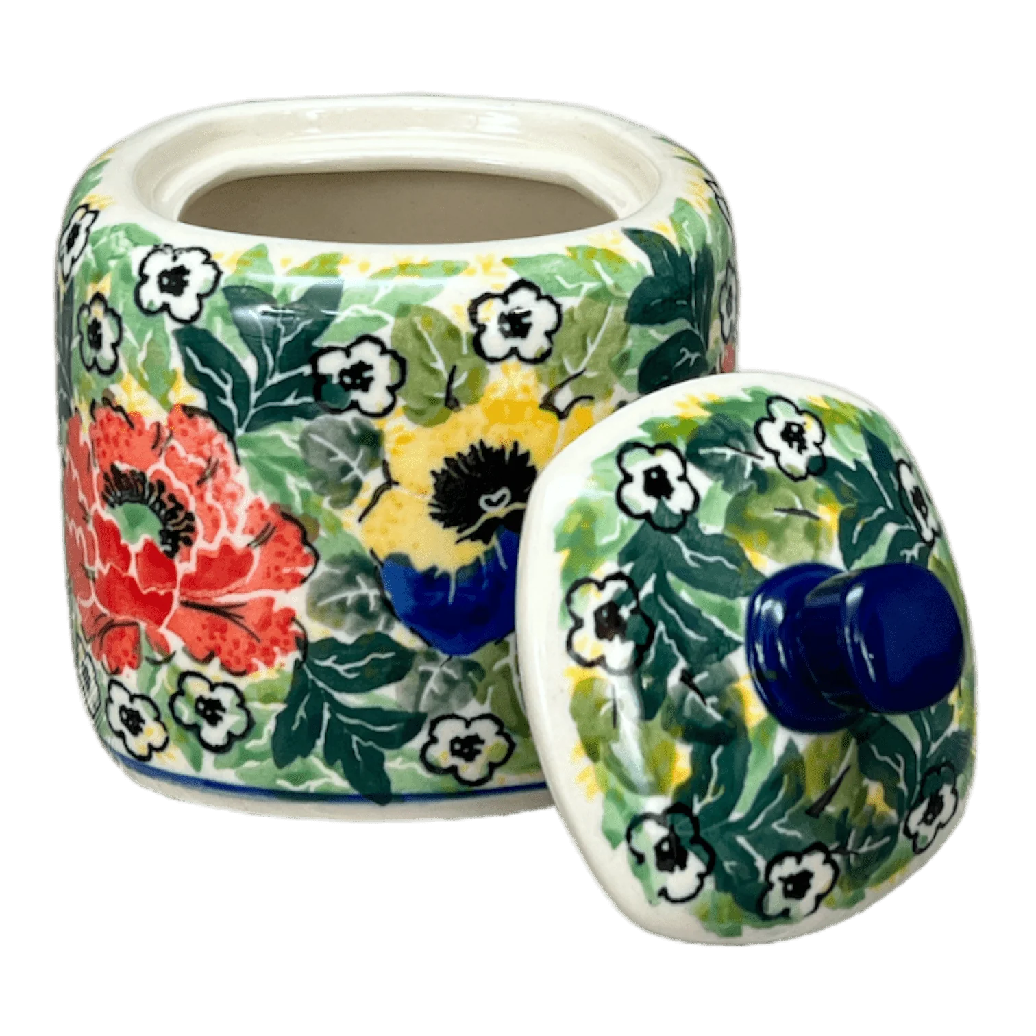 Bowl, Square, Sugar Bowl, 4" in "Tropical Love" by Ceramika Artystyczna | AF38-U4705 - Image 4