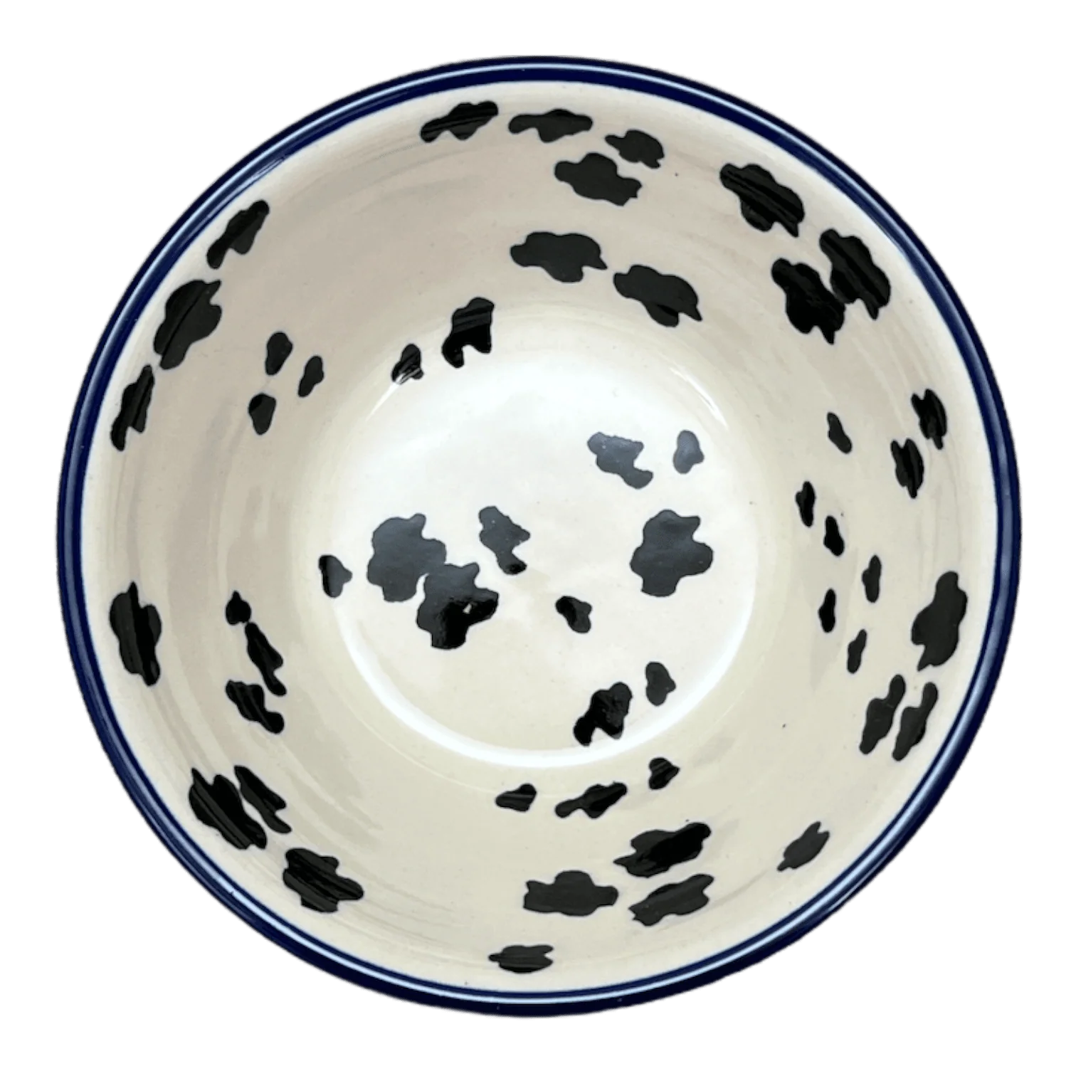 Bowl, Round, Ridged, 5.5" in "Cowabunga - Blue Rim" by Ceramika Artystyczna | A696-2417X - Image 3