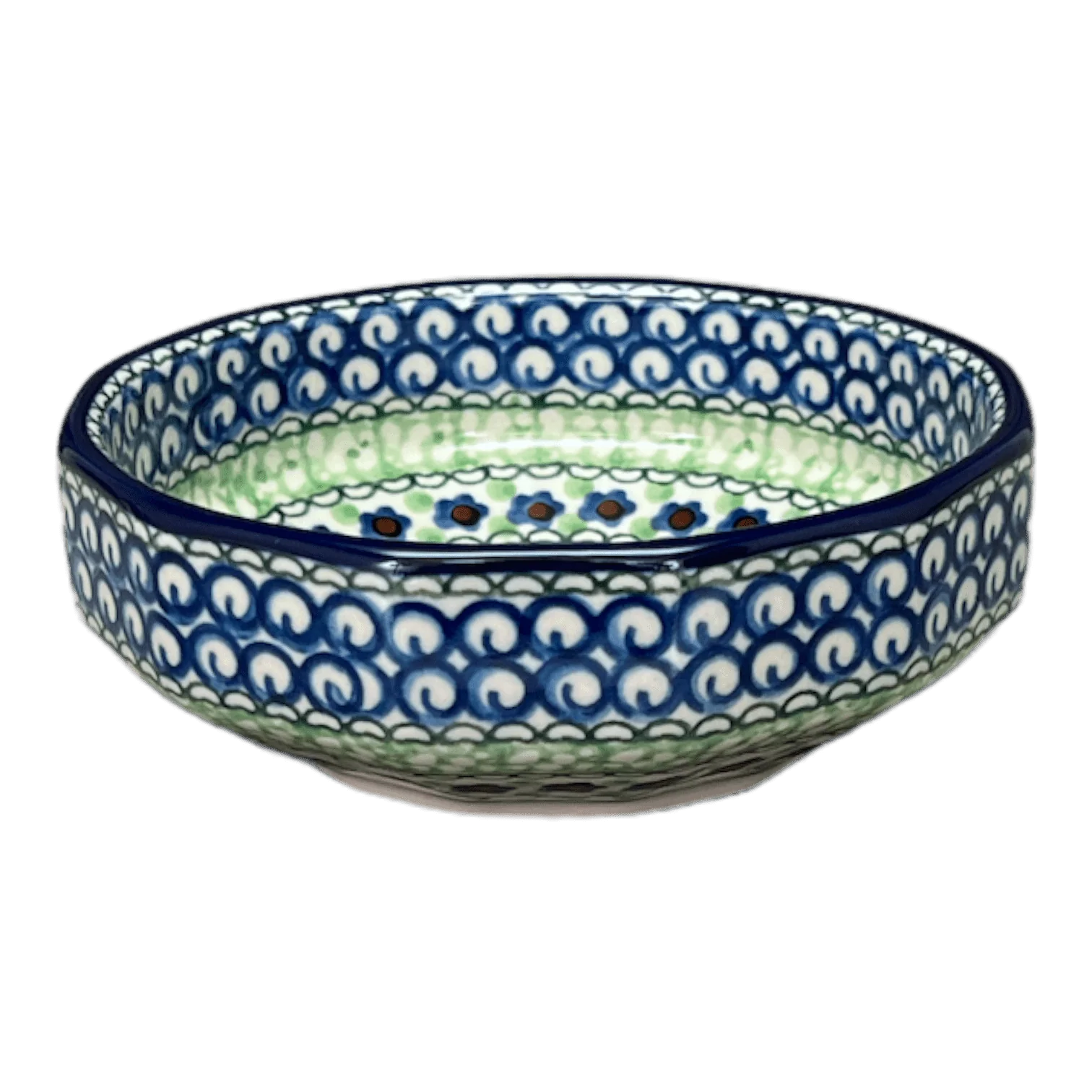 Bowl, Multiangular, 5" in "Green Goddess" by Ceramika Artystyczna | A221-U408A
