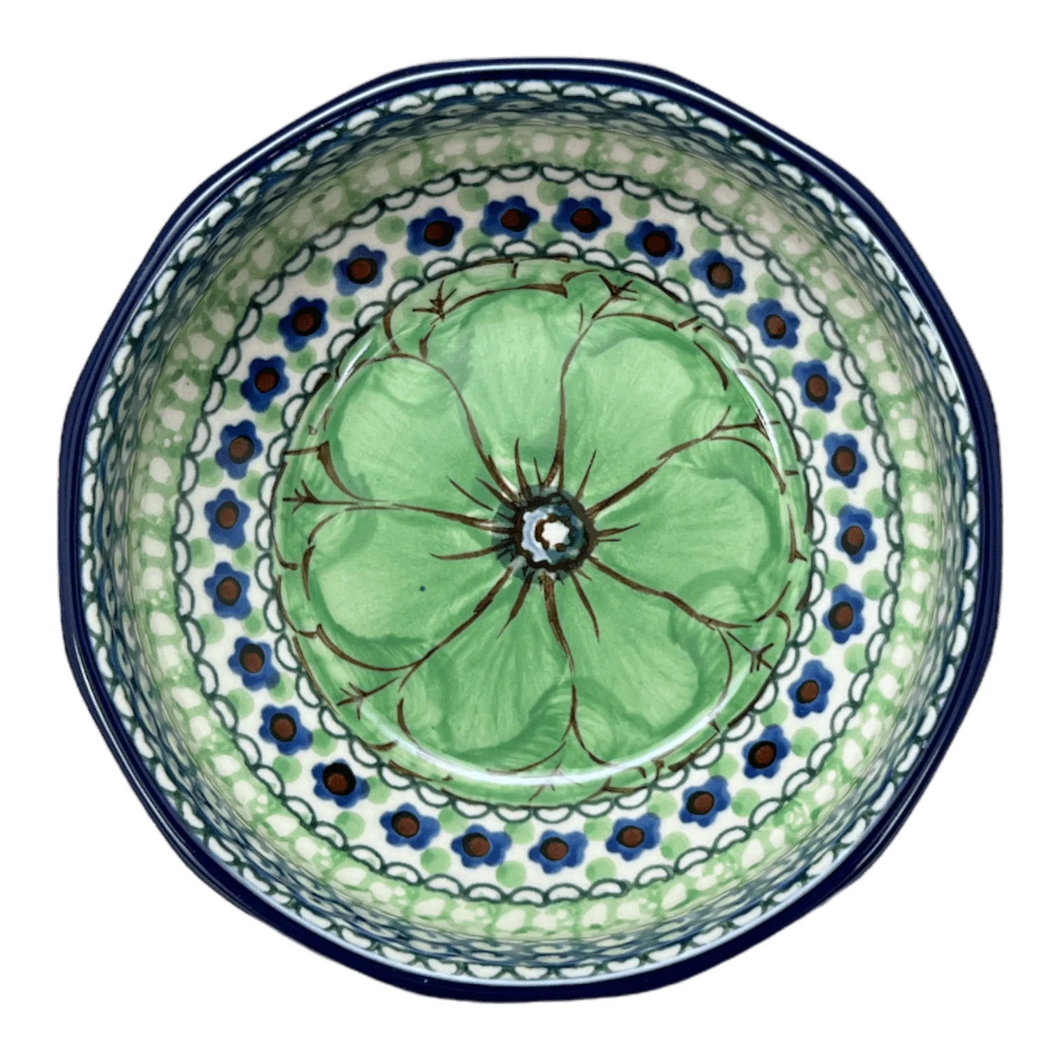 Bowl, Multiangular, 5" in "Green Goddess" by Ceramika Artystyczna | A221-U408A - Image 2