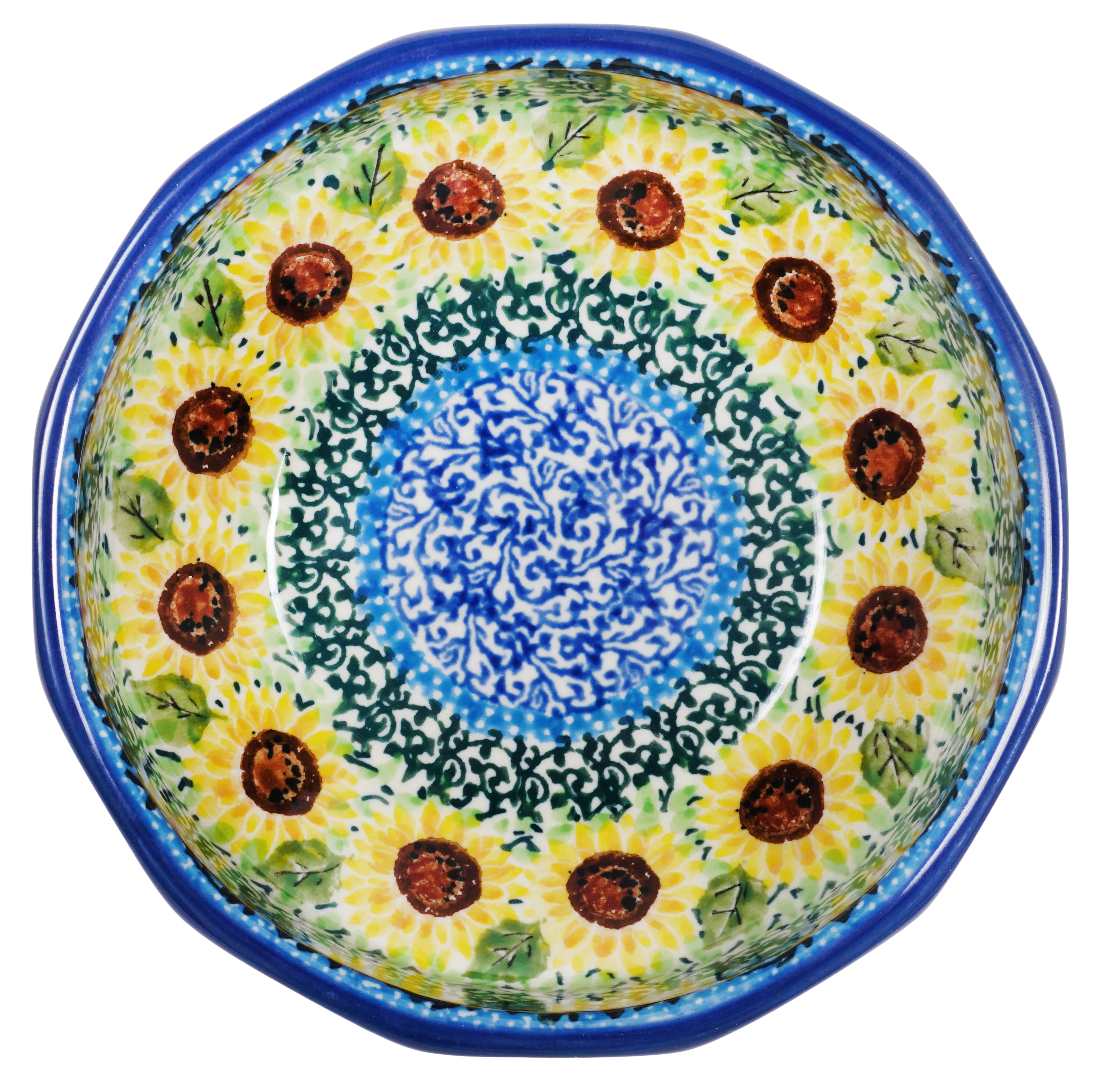Bowl, Multiangular, 5" in "Sunflowers" by Ceramika Artystyczna | A221-U4739 - Image 3