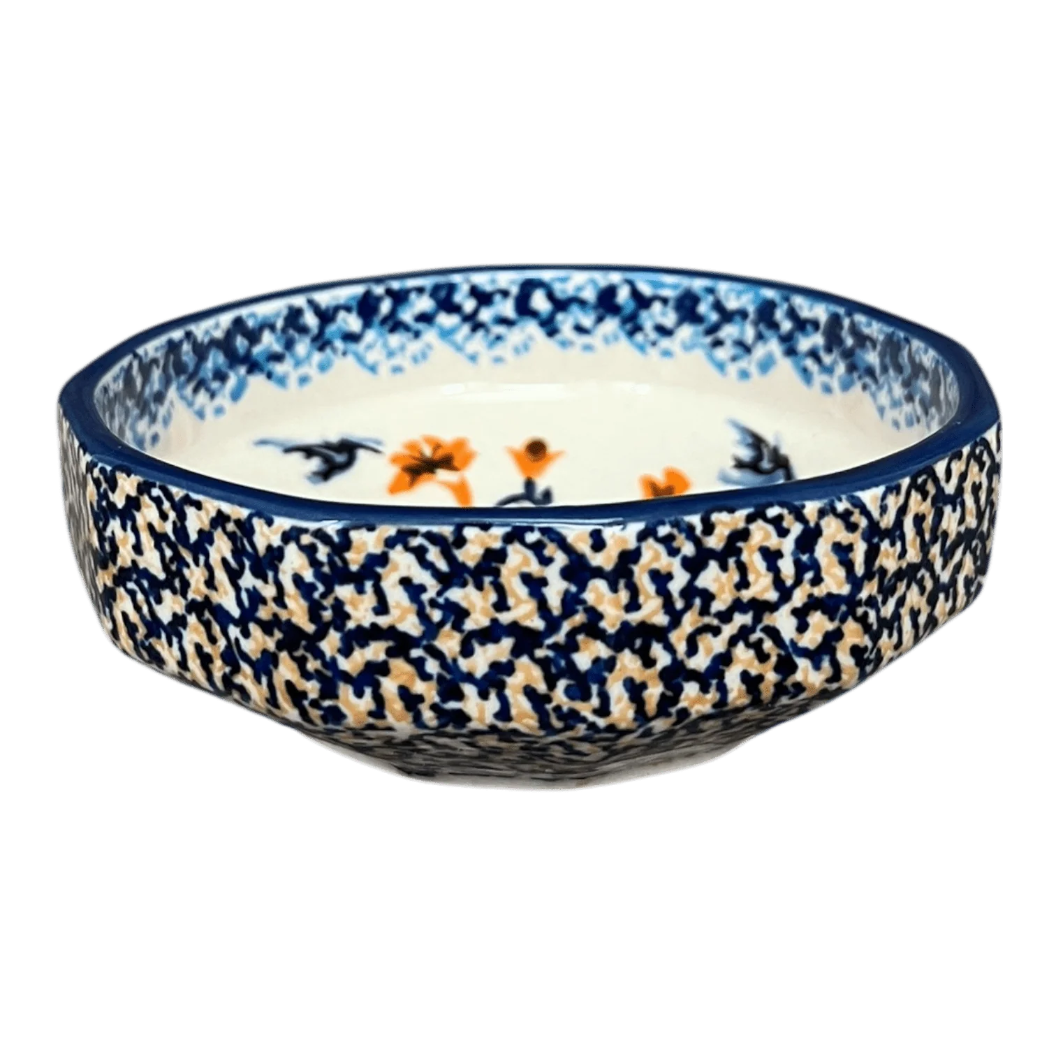 Bowl, Multiangular, 5" in "Hummingbird Harvest" by Manufaktura | M058S-JZ35