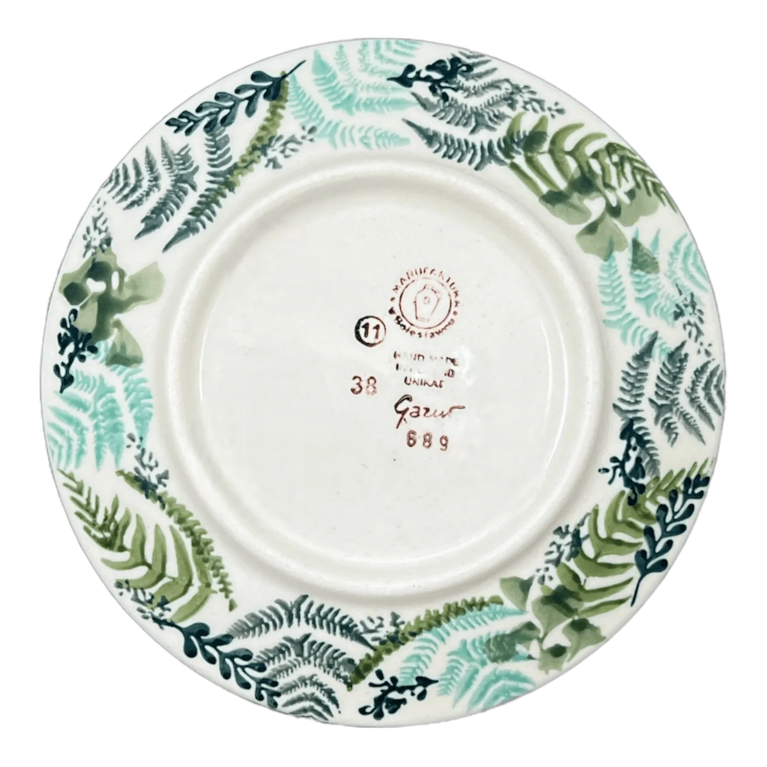 Plate, Round, Dessert, 6.5" in "Scattered Ferns" by Manufaktura | T130S-GZ39 - Image 4