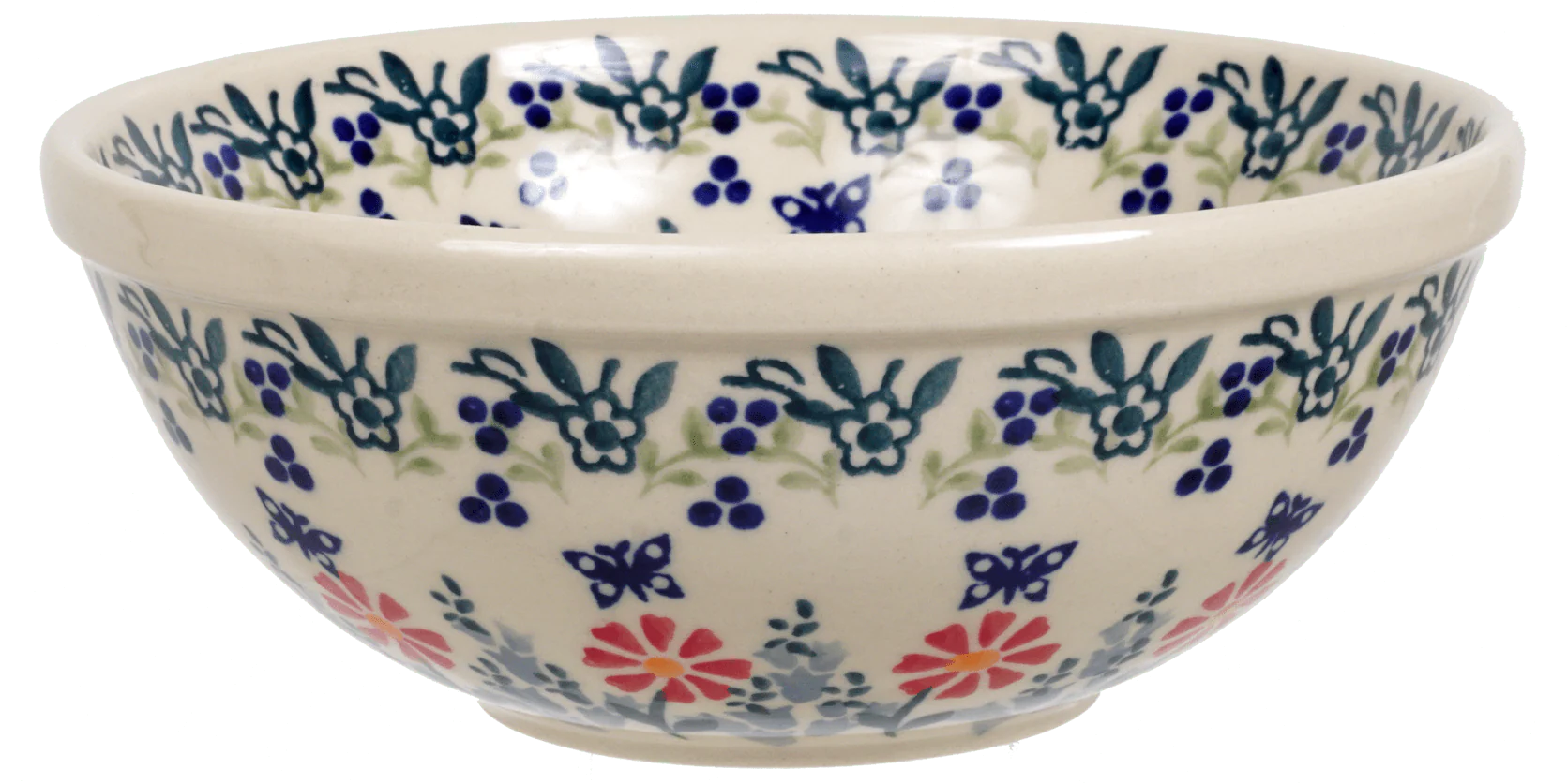 Bowl, Round, 6.75" in "Butterfly Blossoms" by Manufaktura | M090T-MM02