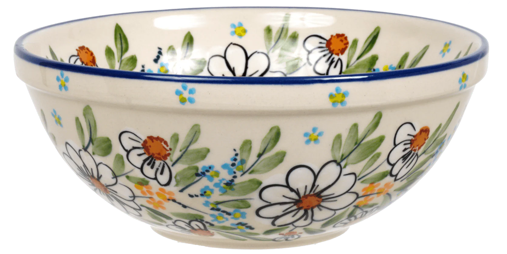 Bowl, Round, 6.75" in "Daisy Bouquet" by Manufaktura | M090S-TAB3