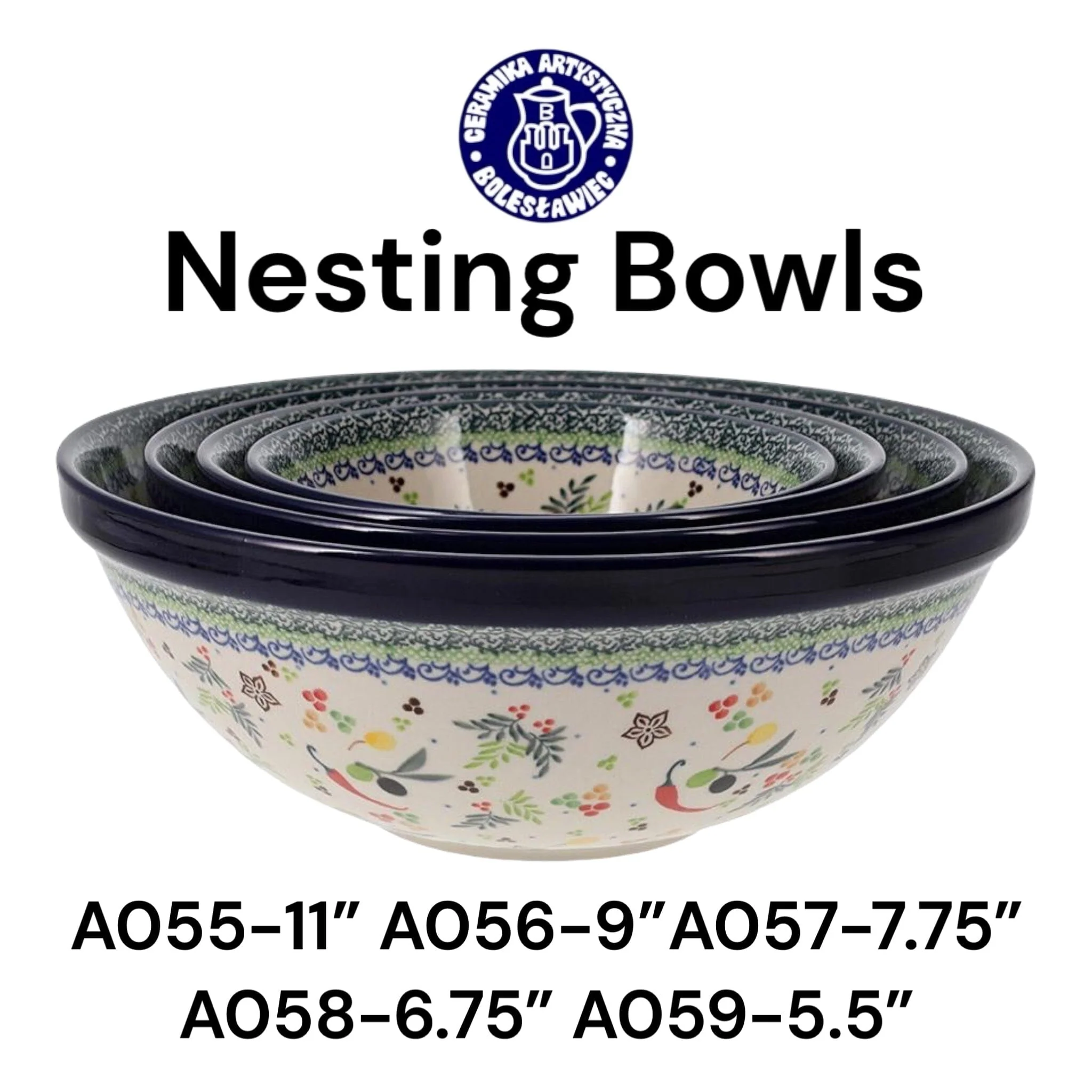 Bowl, Round, Kitchen, 6.75" in "Wavy Blues" by Ceramika Artystyczna | A058-905X - Image 4