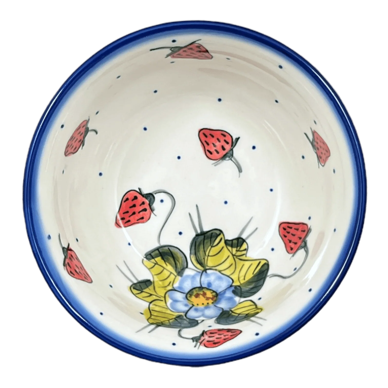 Bowl, Round, 6", WR (WR12B) in "Strawberries & Blossoms" by W.R. Ceramika | WR12B-WR2 - Image 2