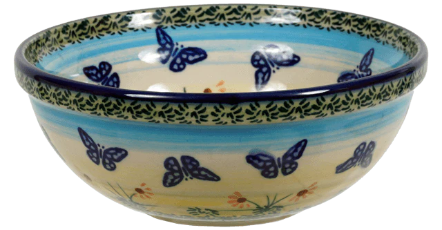 Bowl, Round, 6" in "Butterflies in Flight" by Manufaktura | M089S-WKM