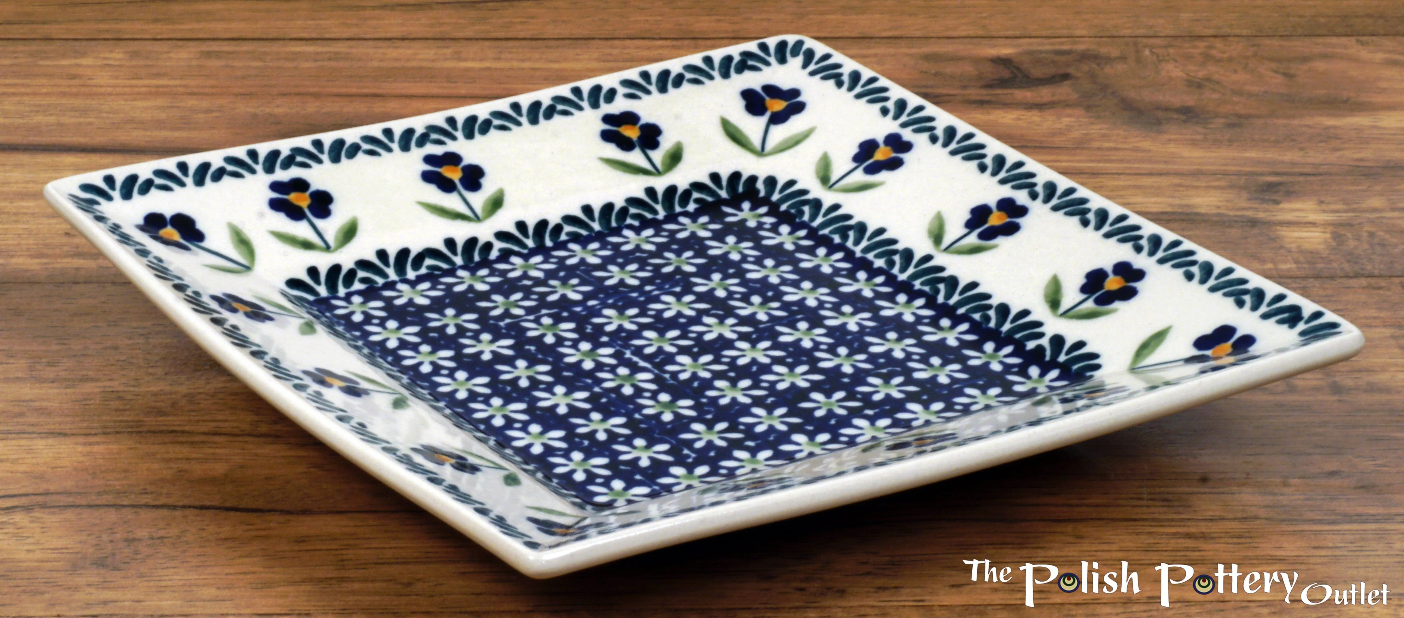 Plate, Square, Dessert, 7" in "Forget Me Not" by Manufaktura | T158T-ASS - Image 4