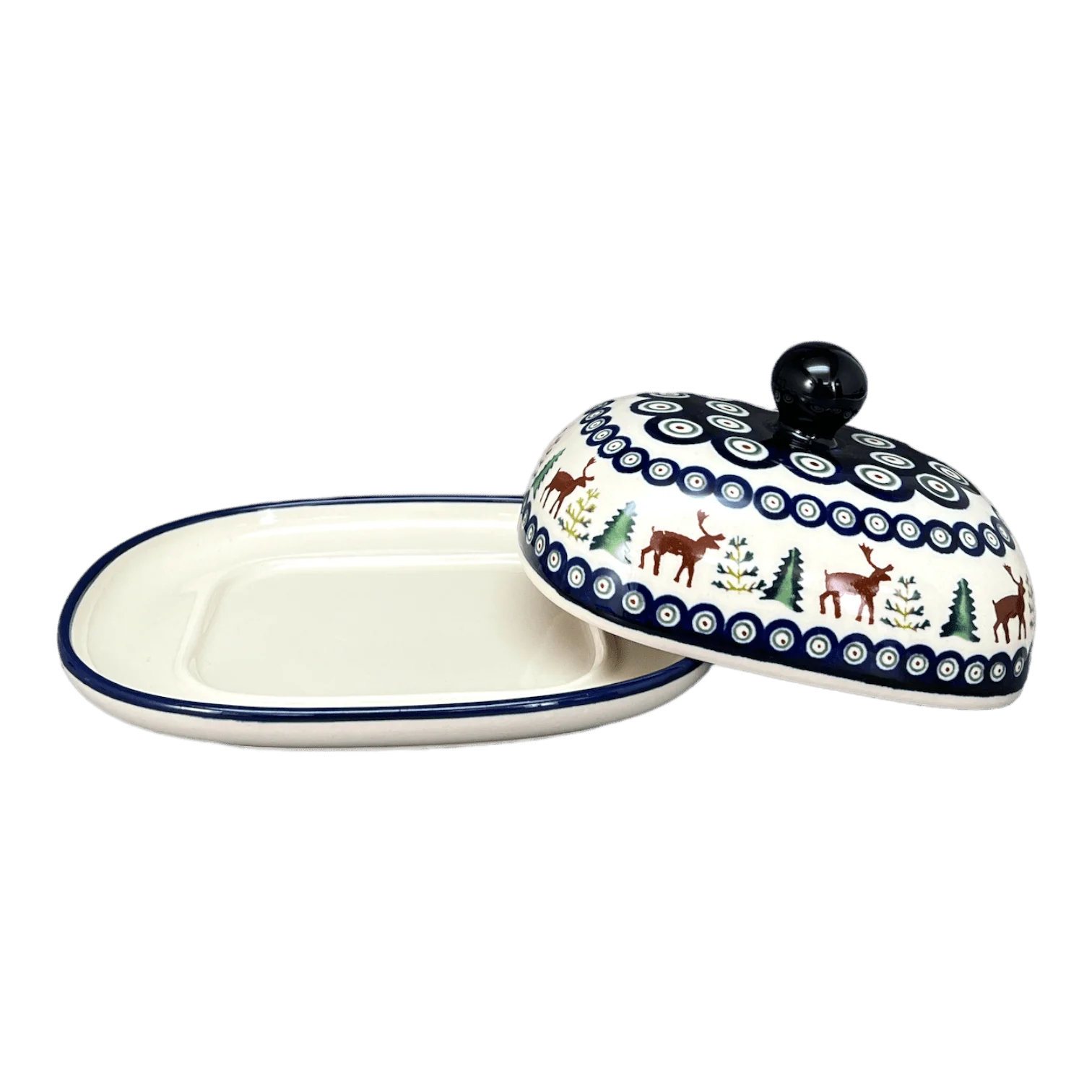 Butter Dish, Large, 6" x 8" in "Evergreen Moose" by Zaklady | Y1394-A992A - Image 3