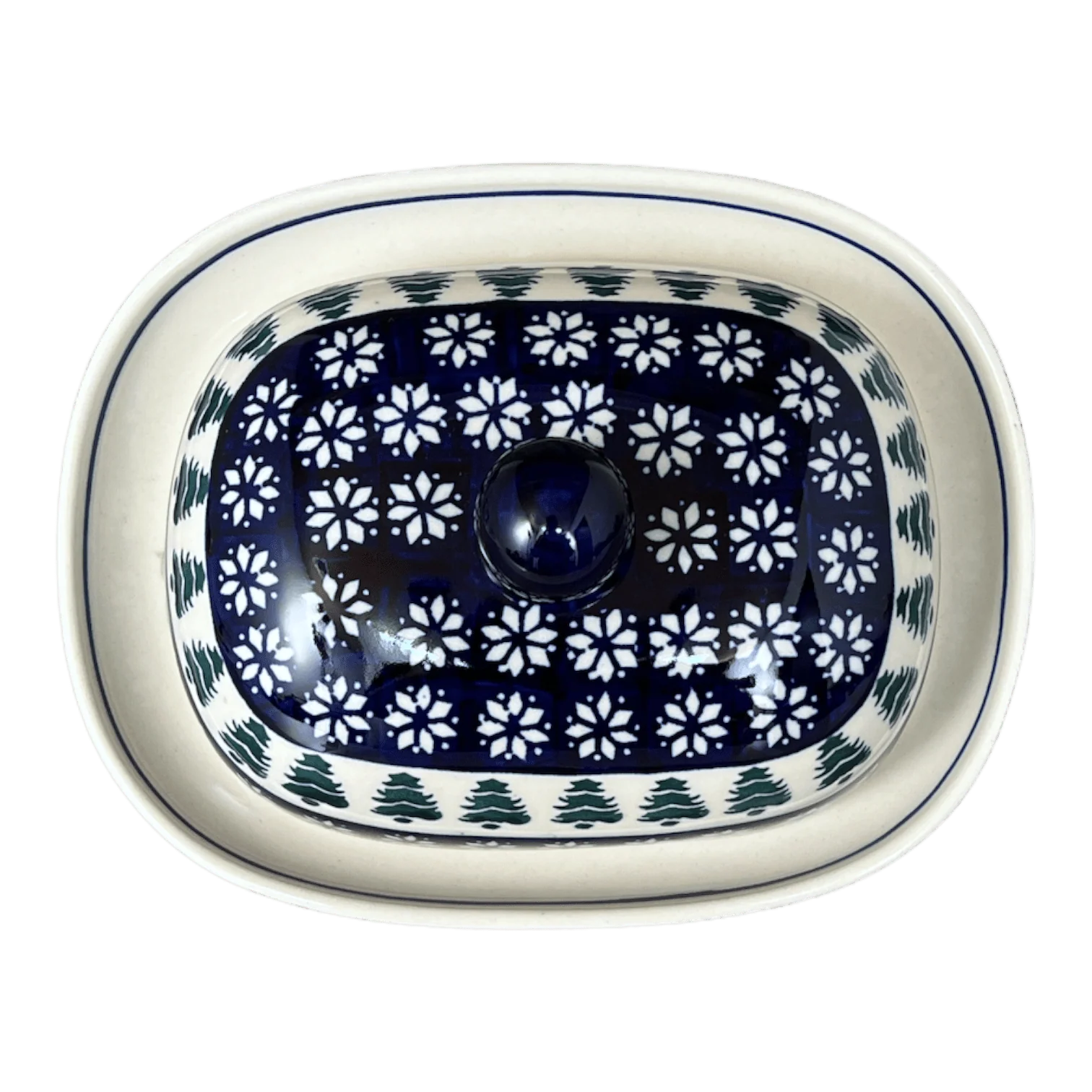 Butter Dish, Large, 6" x 8" in "Floral Pine" by Zaklady | Y1394-D914 - Image 3