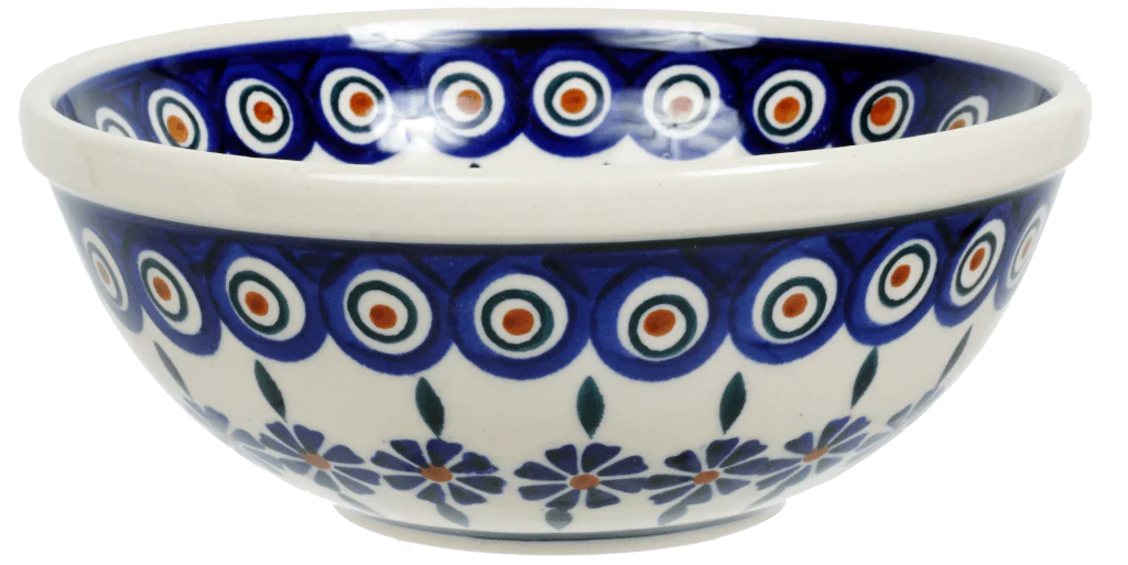 Bowl, Round, 6.75" in "Floral Peacock" by Manufaktura | M090T-54KK