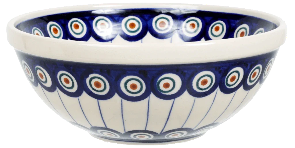 Bowl, Round, 6.75" in "Peacock in Line" by Manufaktura | M090T-54A