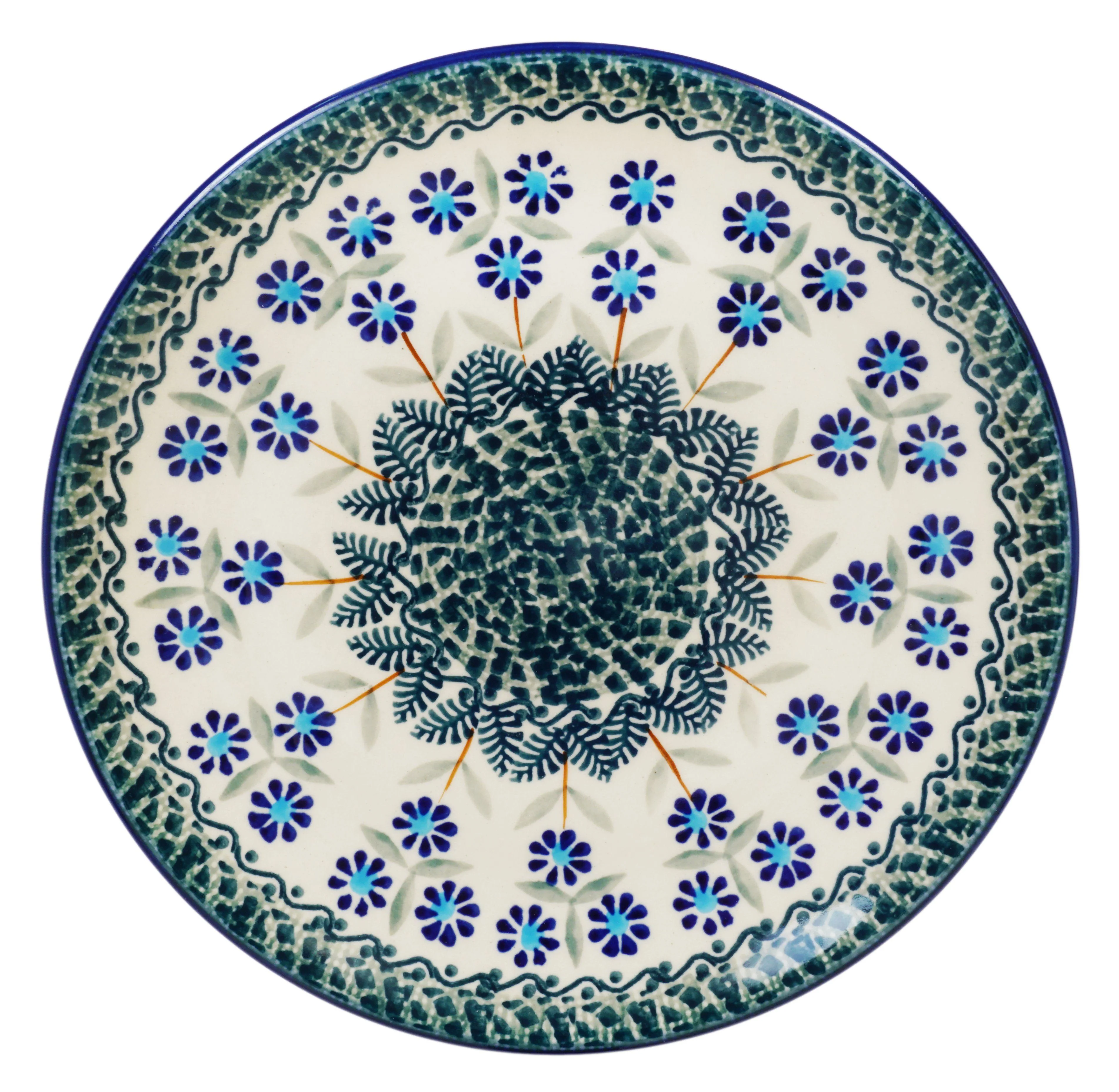 Plate, Round, Dessert, 7.25" in "Blossoms on the Green" by Manufaktura | T131U-J126
