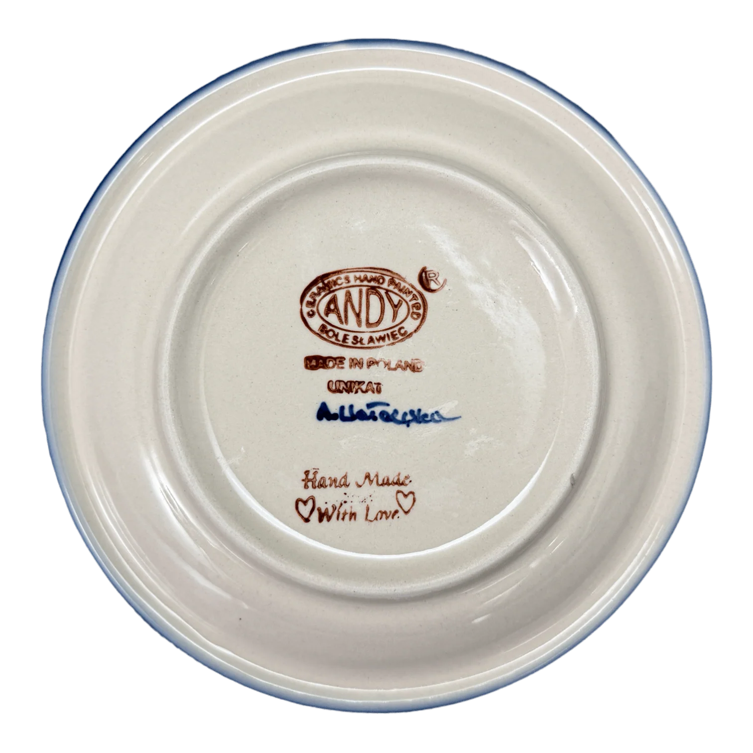 Plate, Round, Dessert, 7.5" in "Teal Pompons" by Andy | NDA114-62 - Image 3