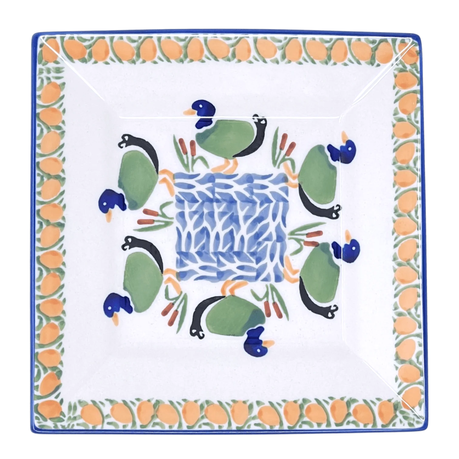 Plate, Square, Dessert, 7" in "Ducks in a Row" by Manufaktura | T158U-P323