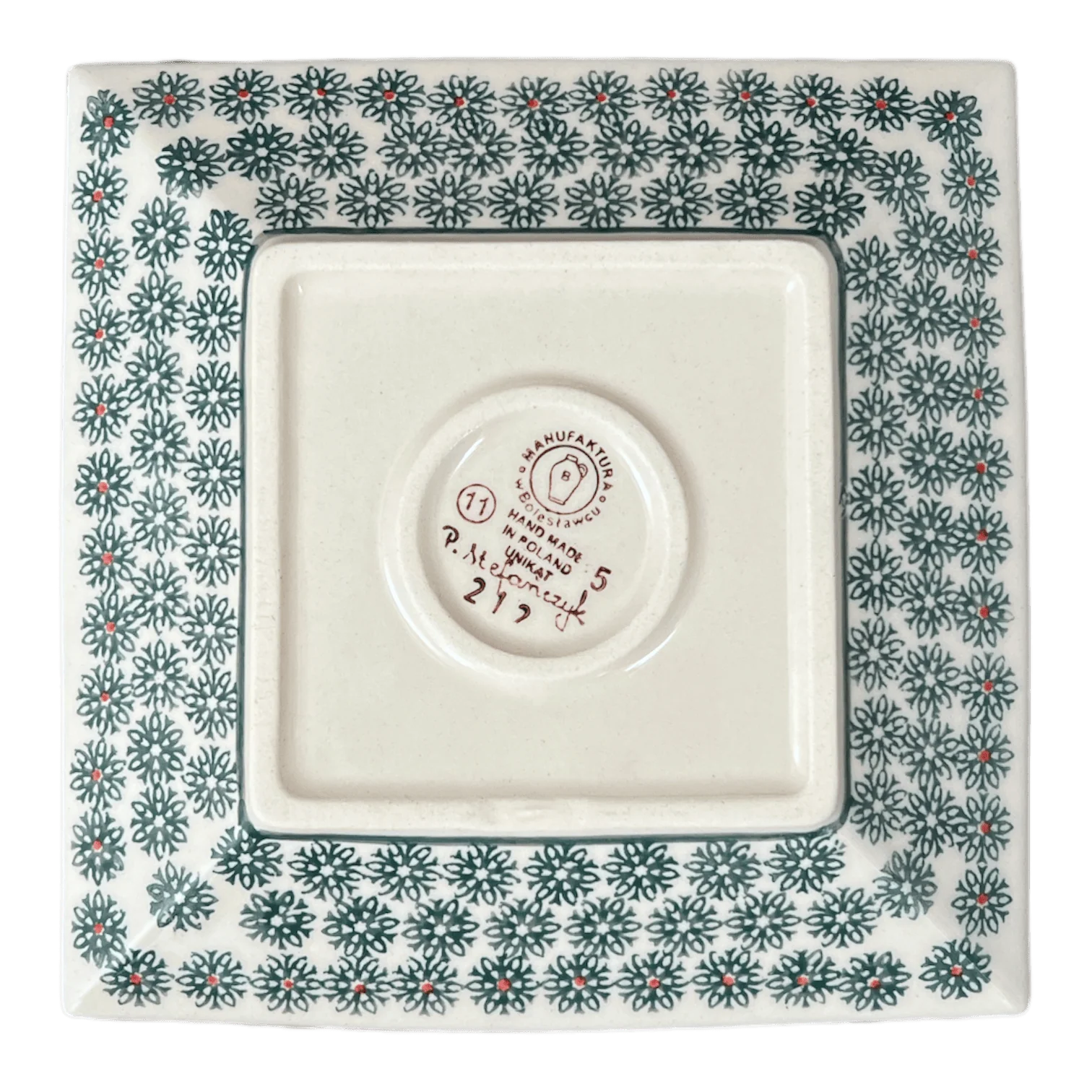 Plate, Square, Dessert, 7" in "Pine Forest" by Manufaktura | T158S-PS29 - Image 3