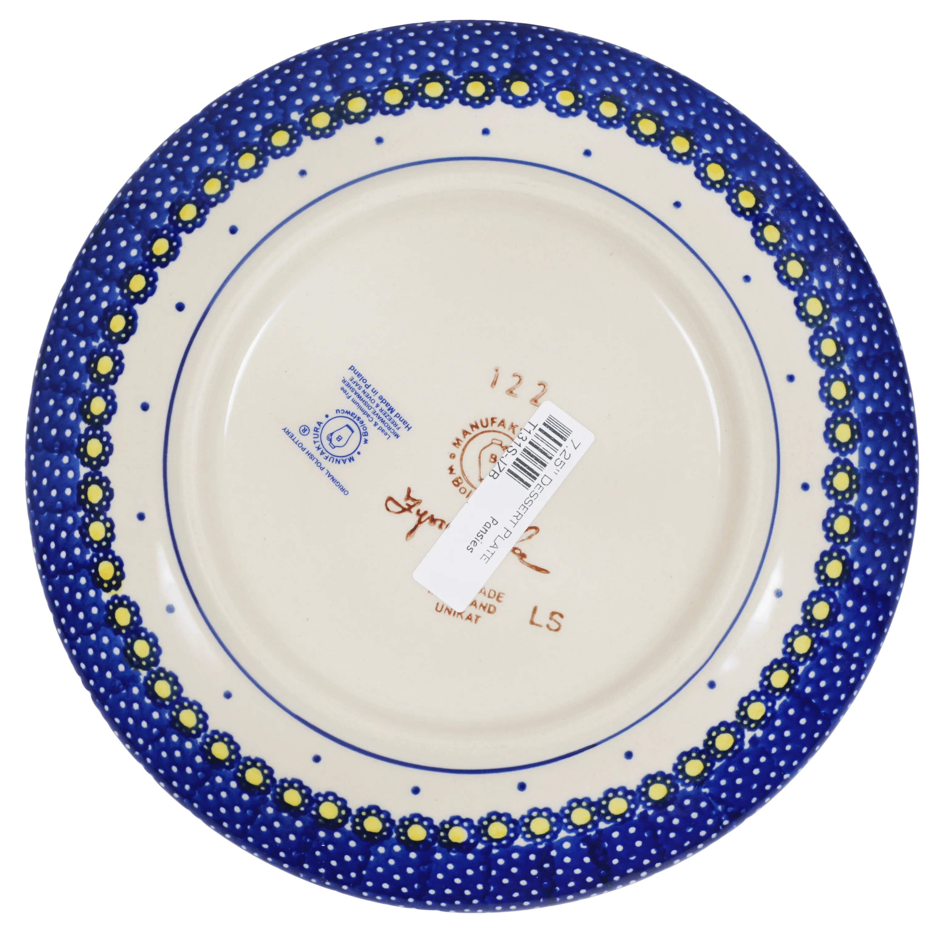Plate, Round, Dessert, 7.25" in "Pansies" by Manufaktura | T131S-JZB - Image 2