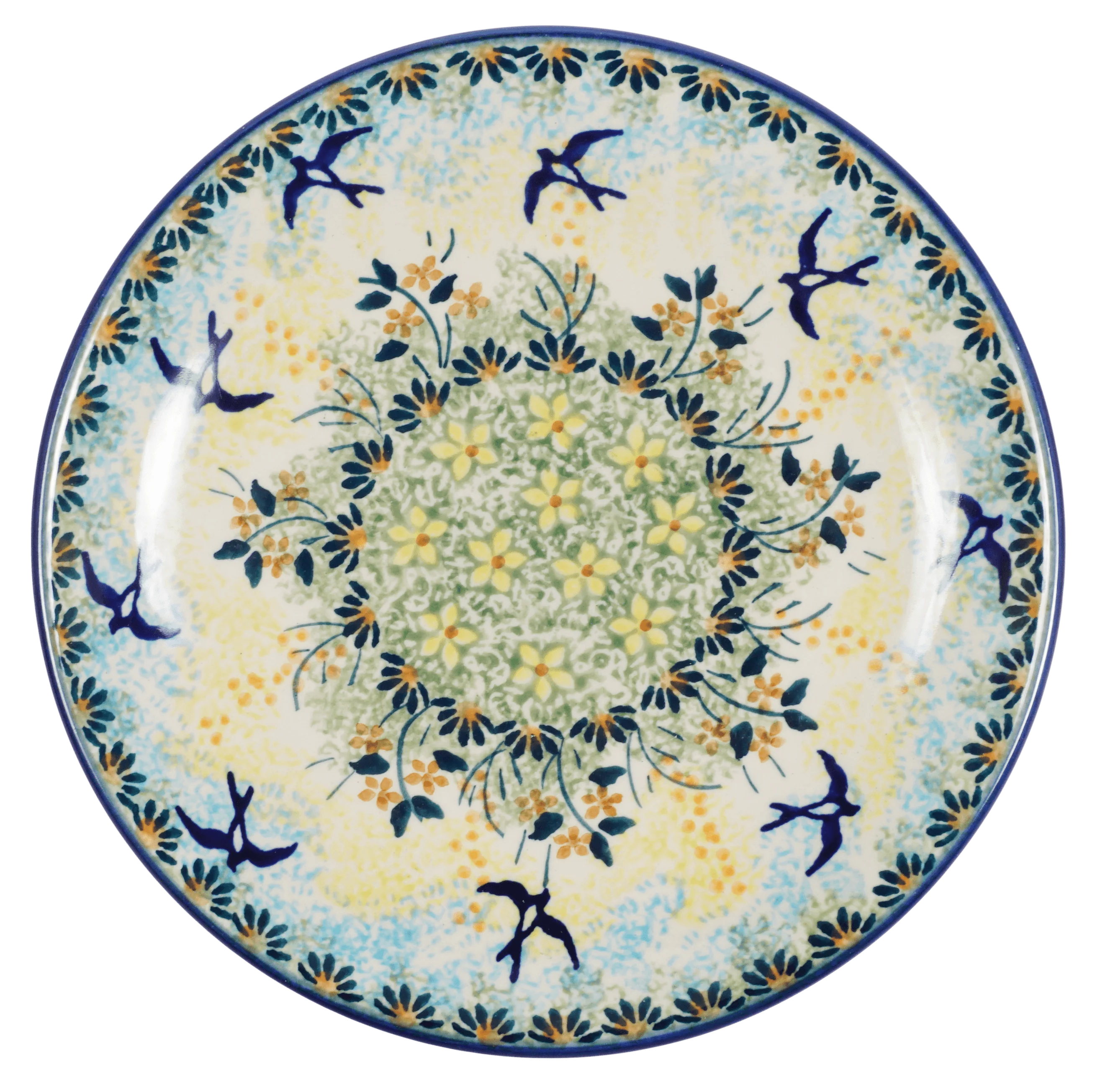 Plate, Round, Dessert, 7.25" in "Soaring Swallows" by Manufaktura | T131S-WK57
