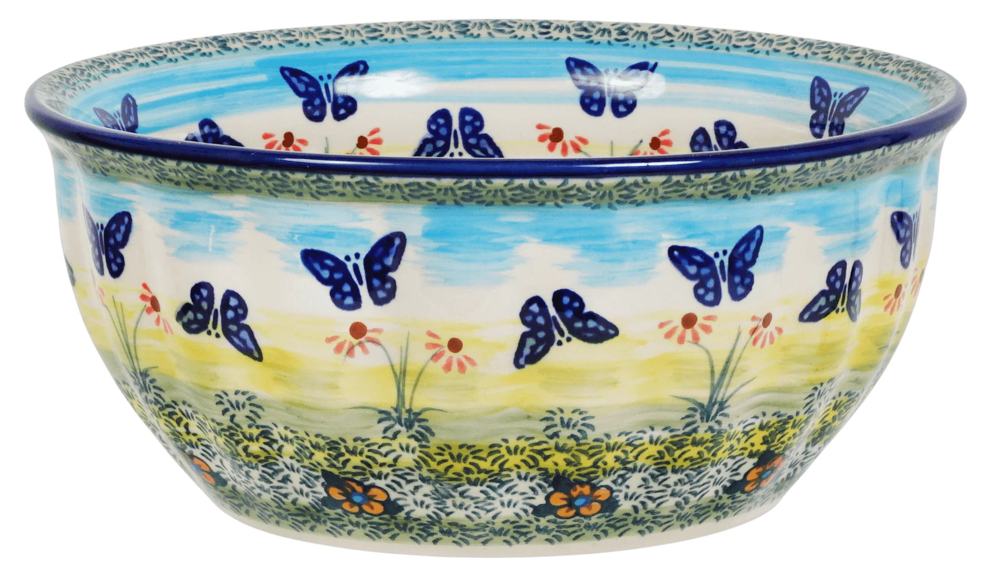 Bowl, Round, 7.75" in "Butterflies in Flight" by Manufaktura | M085S-WKM