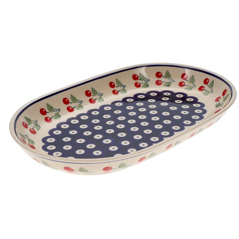 Plate, Roaster, Oval, 7"x11" in "Cherry Dot" by Manufaktura | P099T-70WI - Image 2