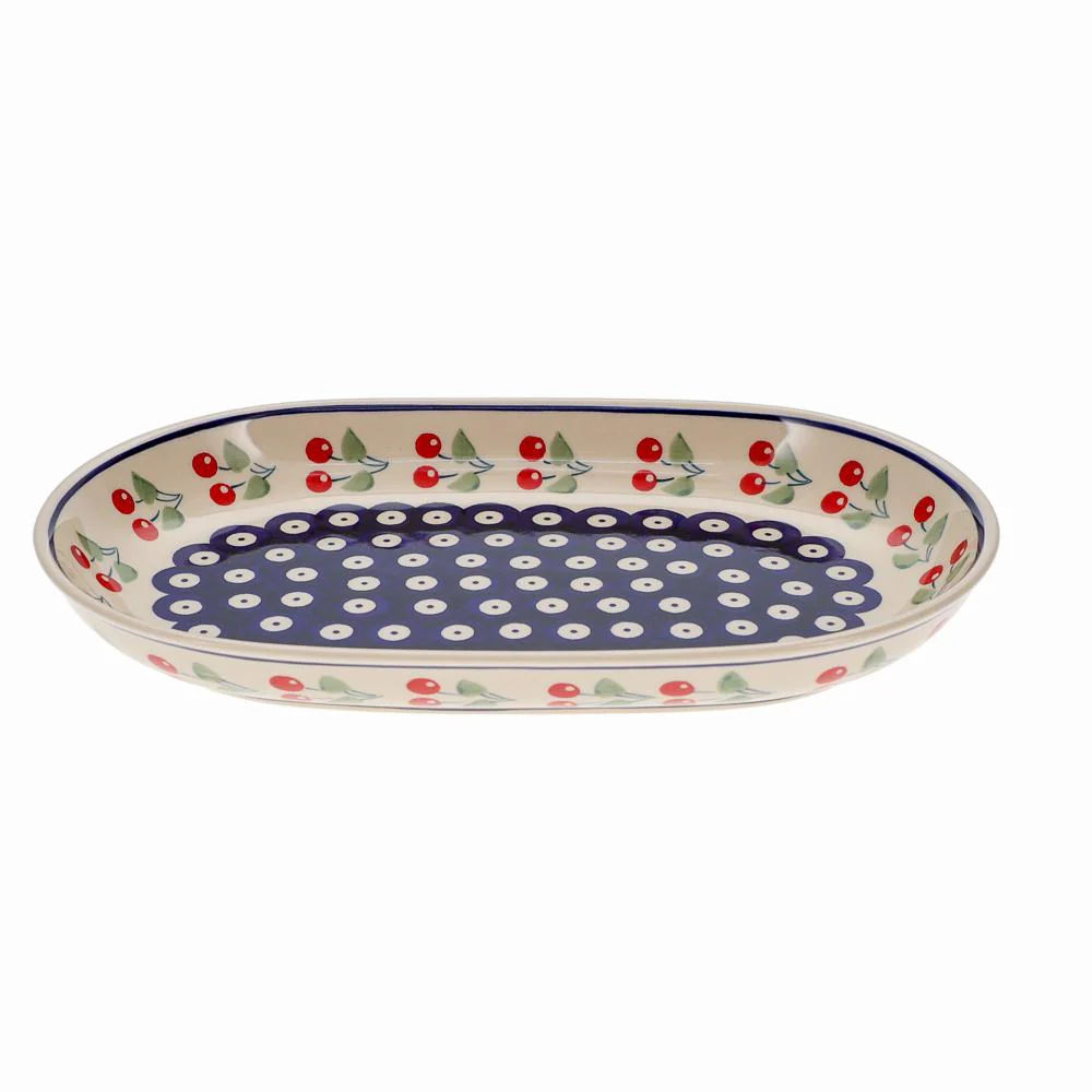 Plate, Roaster, Oval, 7"x11" in "Cherry Dot" by Manufaktura | P099T-70WI - Image 3