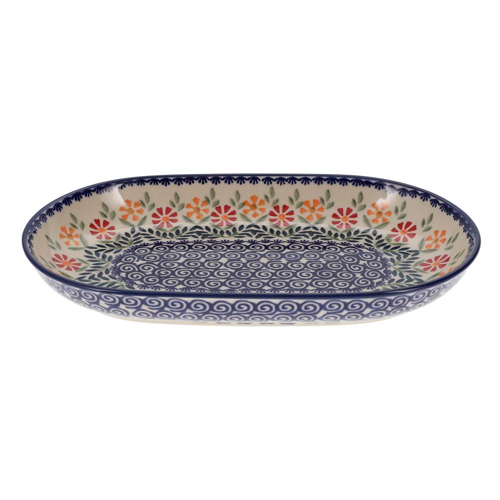 Plate, Roaster, Oval, 7"x11" in "Flower Power" by Manufaktura | P099T-JS14 - Image 3