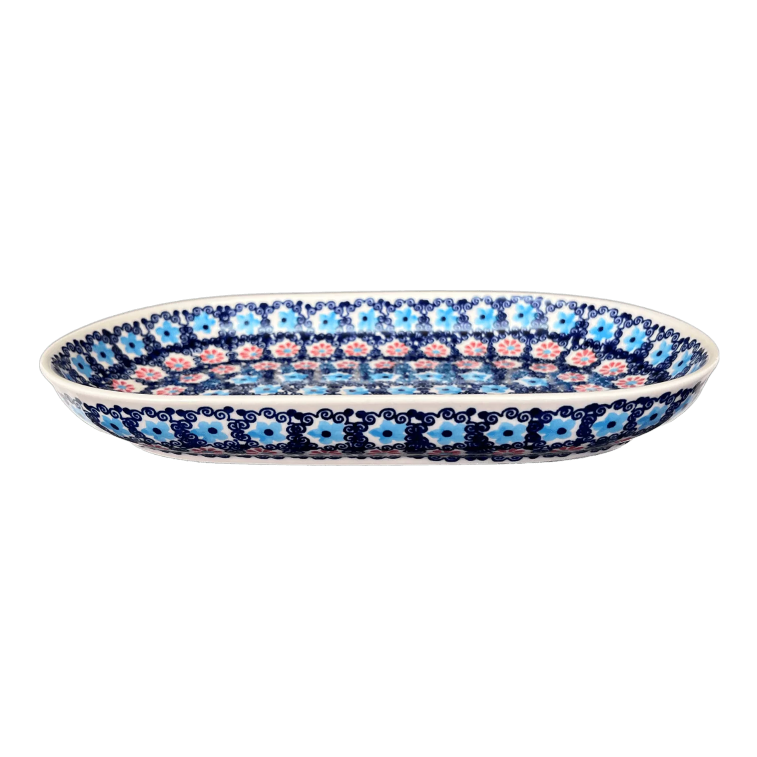 Plate, Roaster, Oval, 7"x11" in "Daisy Circle" by Manufaktura | P099T-MS01 - Image 2