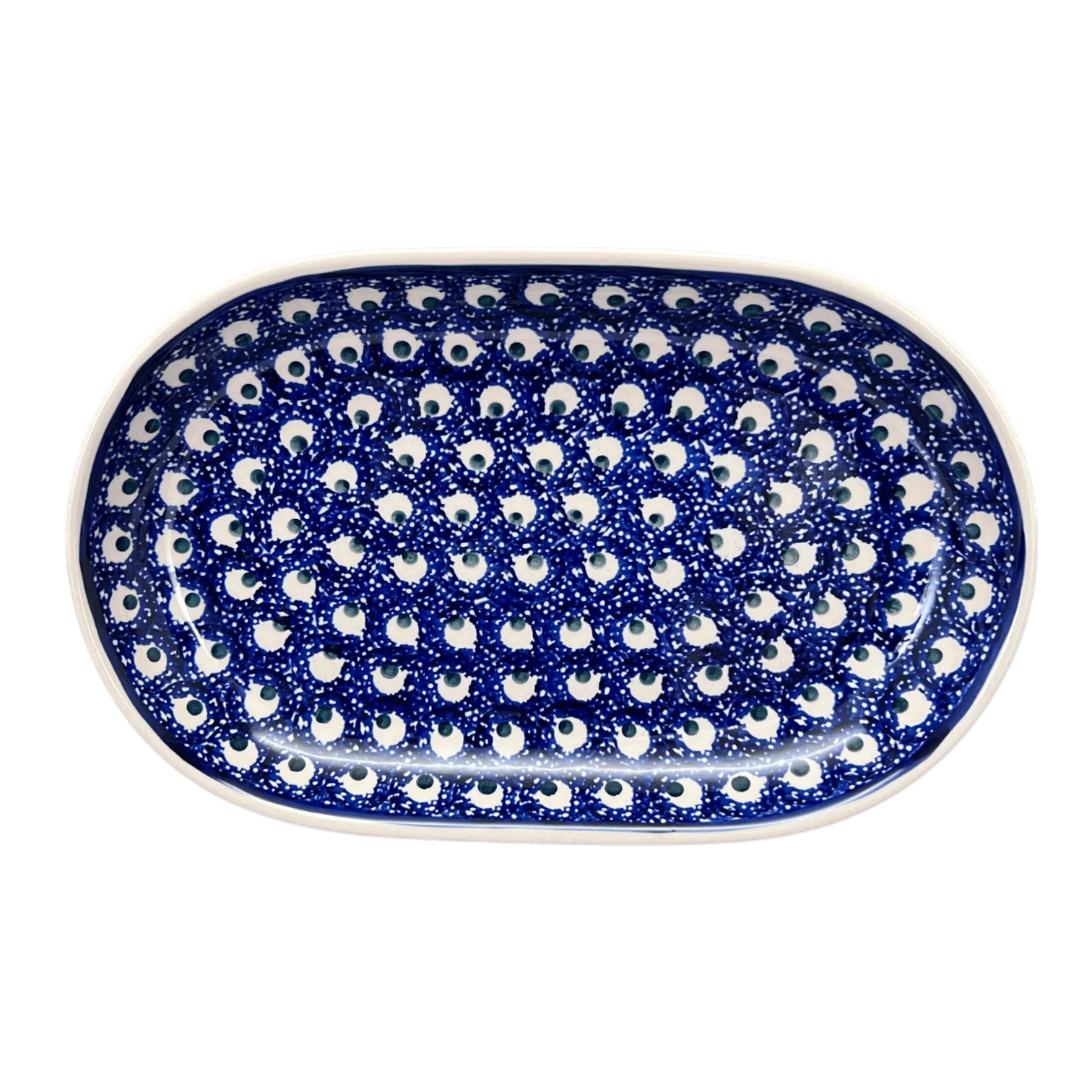 Plate, Roaster, Oval, 7"x11" in "Night Eyes" by Manufaktura | P099T-57