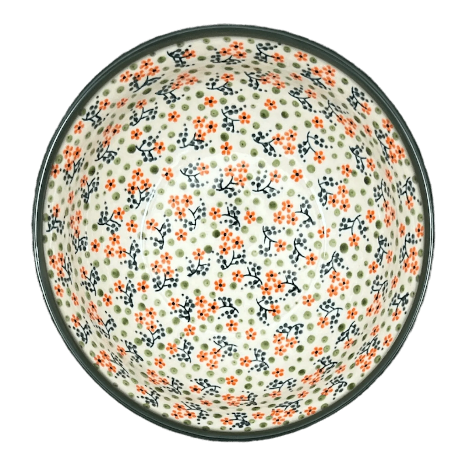 Bowl, Round, 8.5" in "Peach Blossoms - Solid Rim" by Manufaktura | M135S-AS46A - Image 3