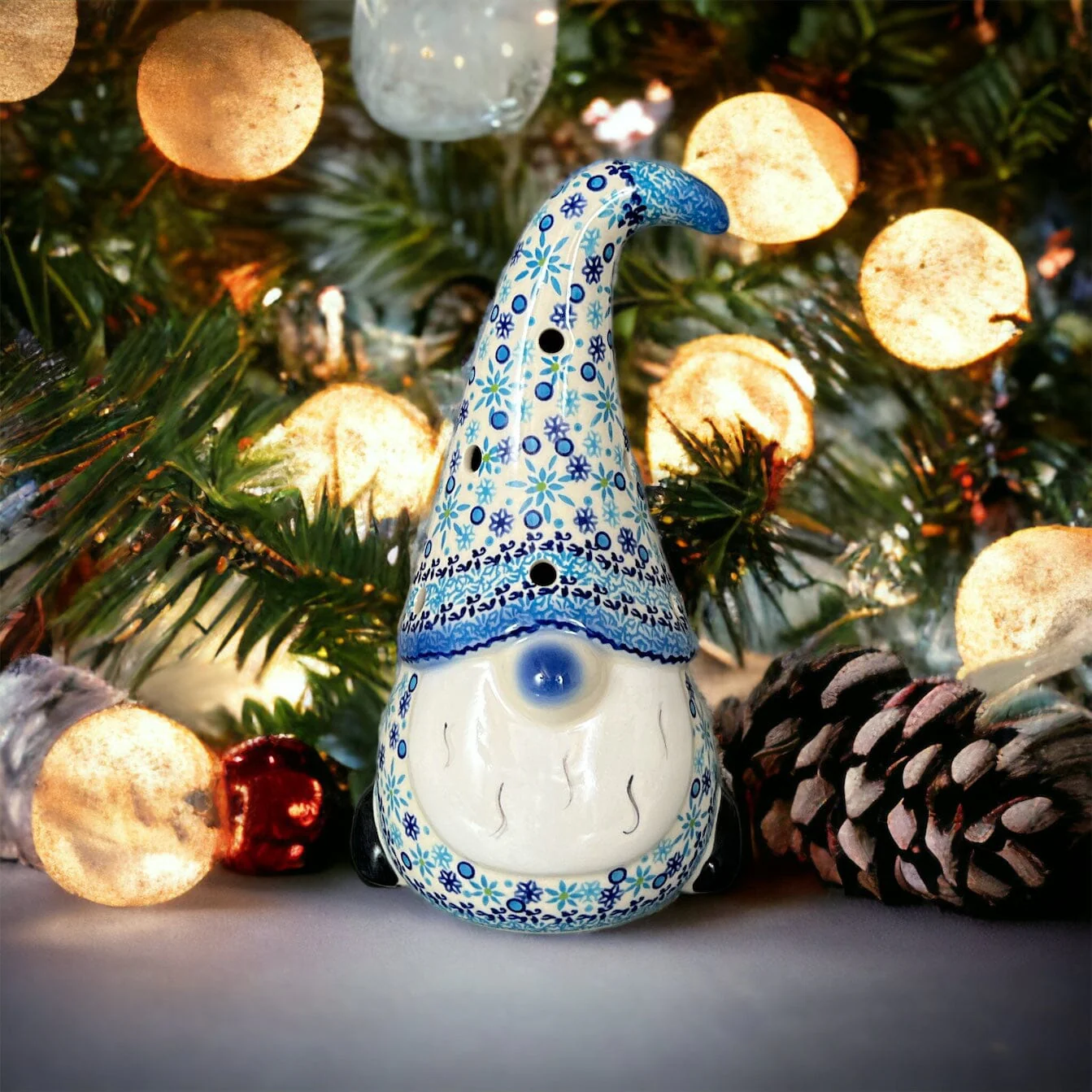 Luminary, Gnome, 8.5" Large in "Spring Snow" by Galia | GAD41-PCH1 - Image 2